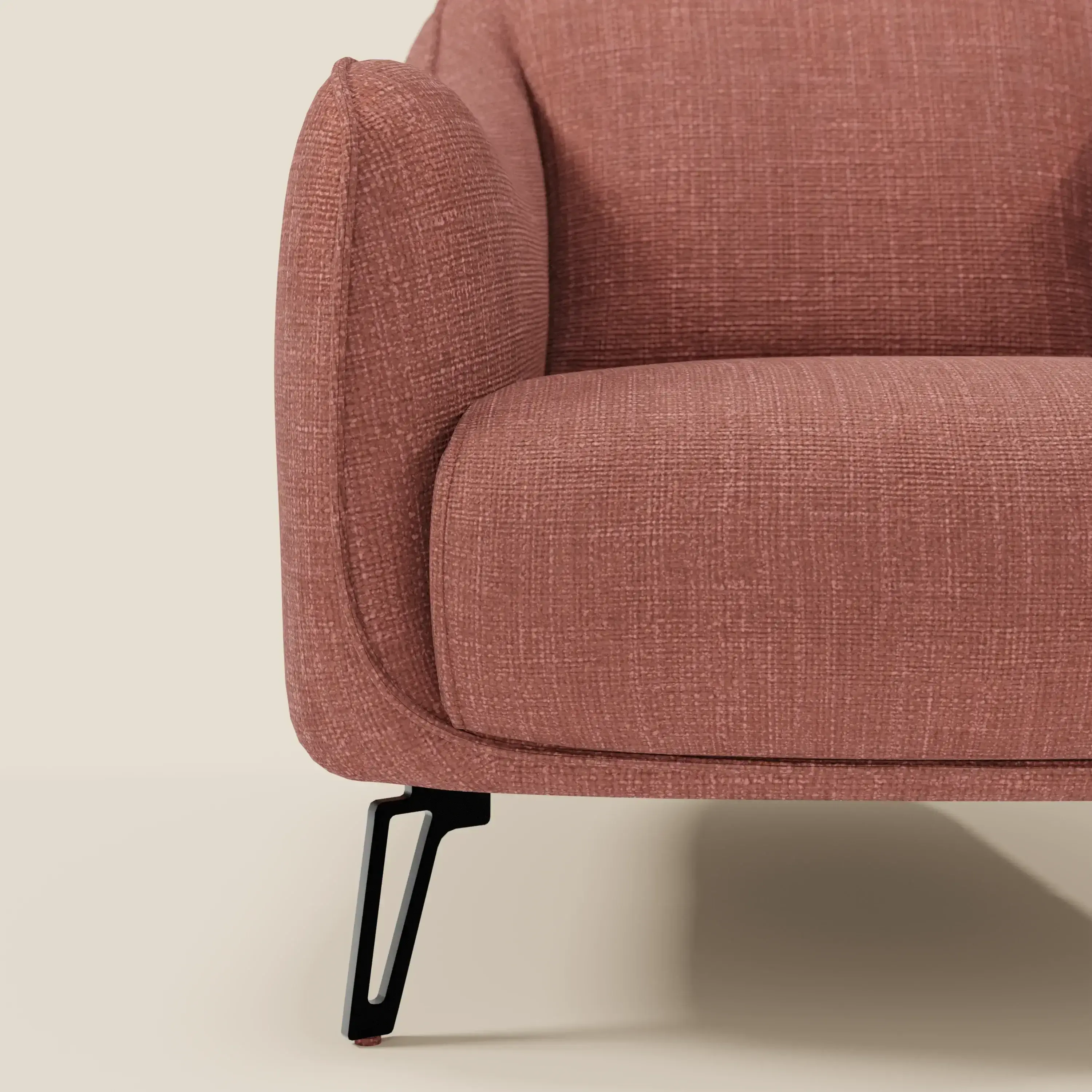Avela Fauteuil au confort intemporel en tissu doux et imperméable T06 corail - Image 7