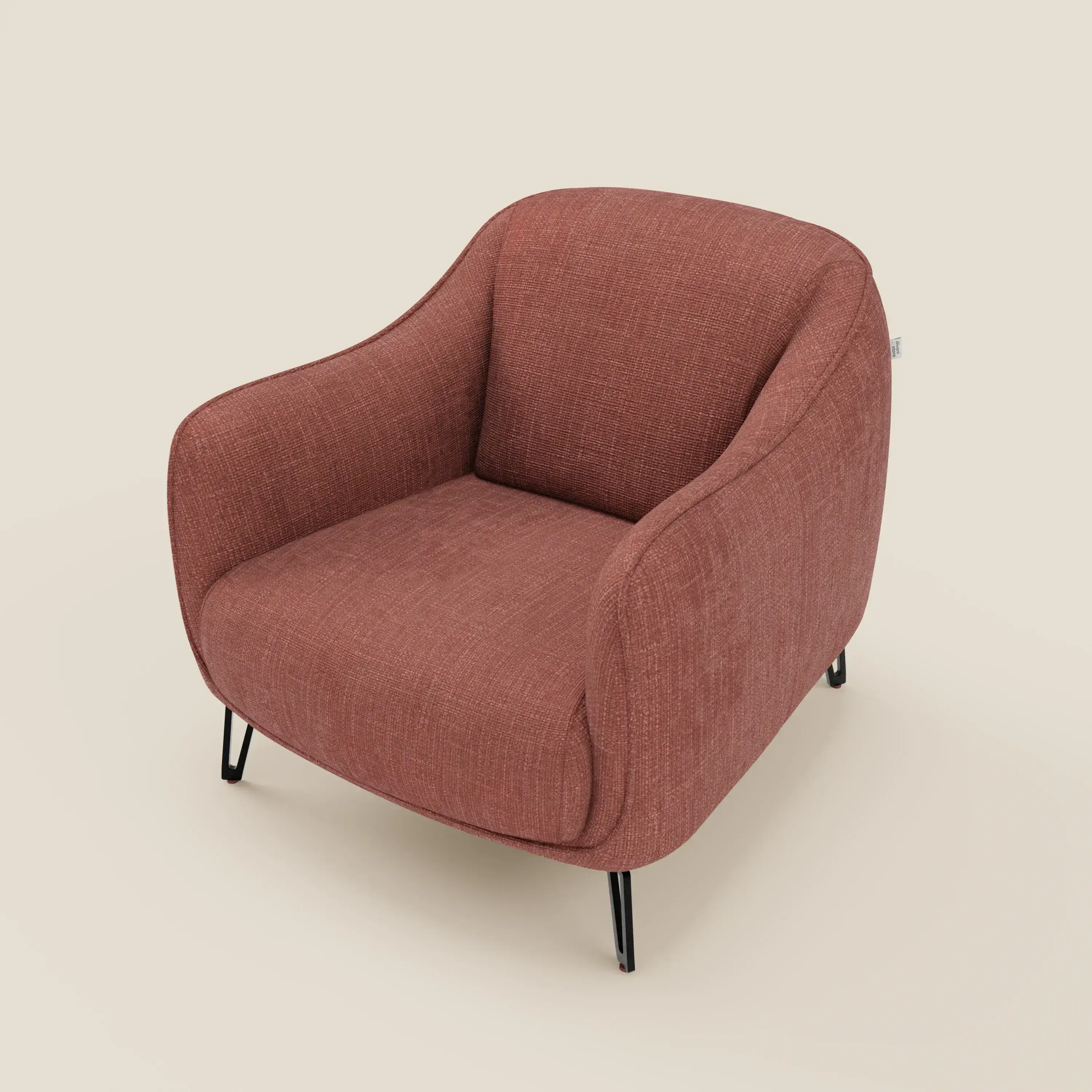 Avela Fauteuil au confort intemporel en tissu doux et imperméable T06 corail - Image 8