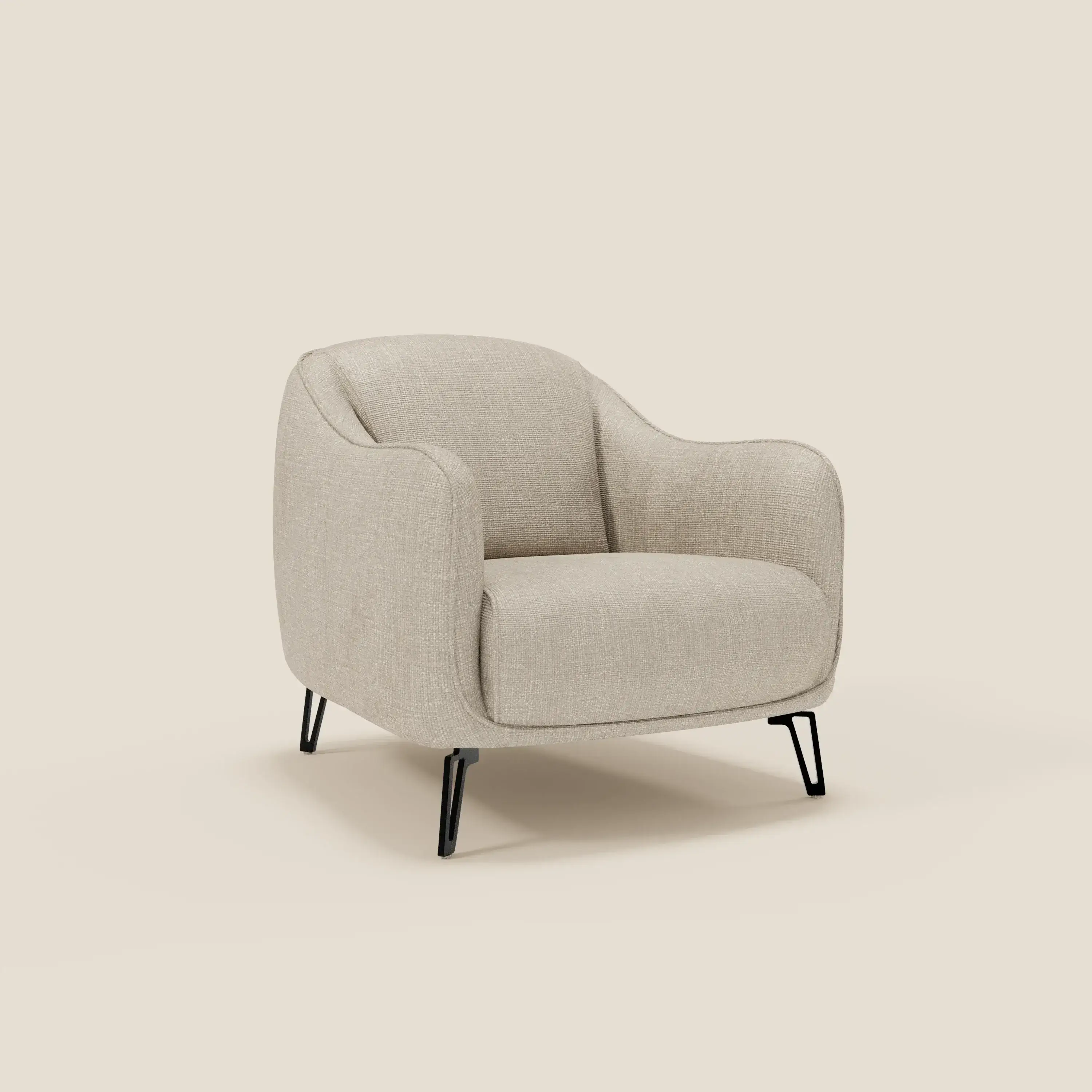 Avela Fauteuil au confort intemporel en tissu doux et imperméable T06 crème - Image 2