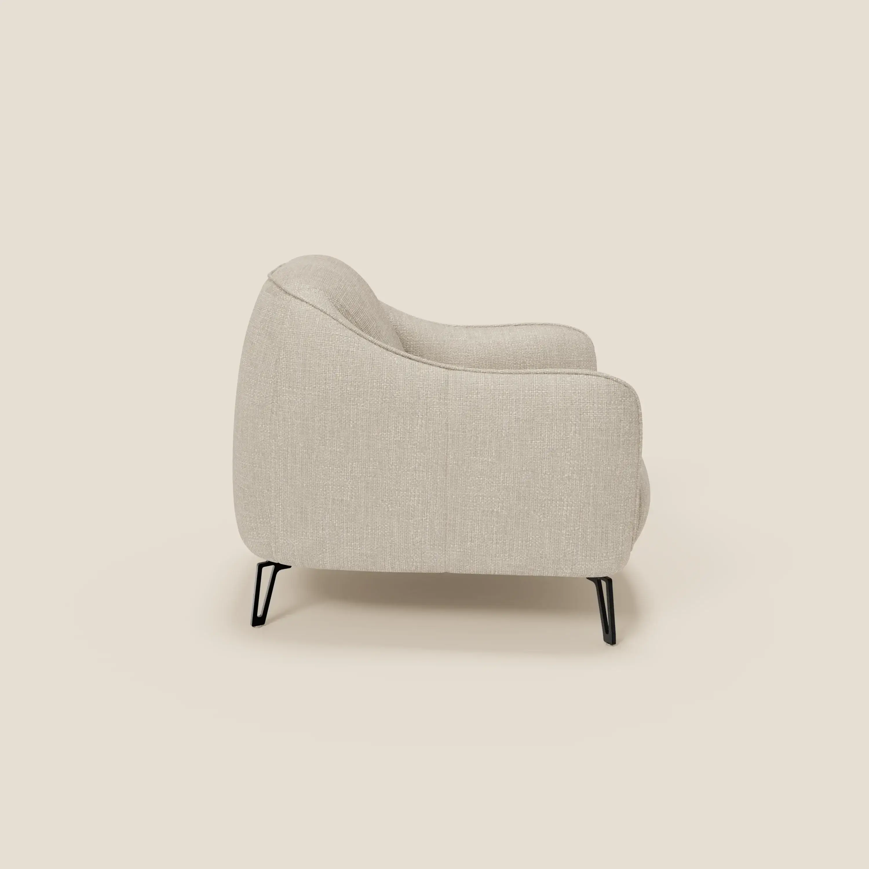 Avela Fauteuil au confort intemporel en tissu doux et imperméable T06 crème - Image 3
