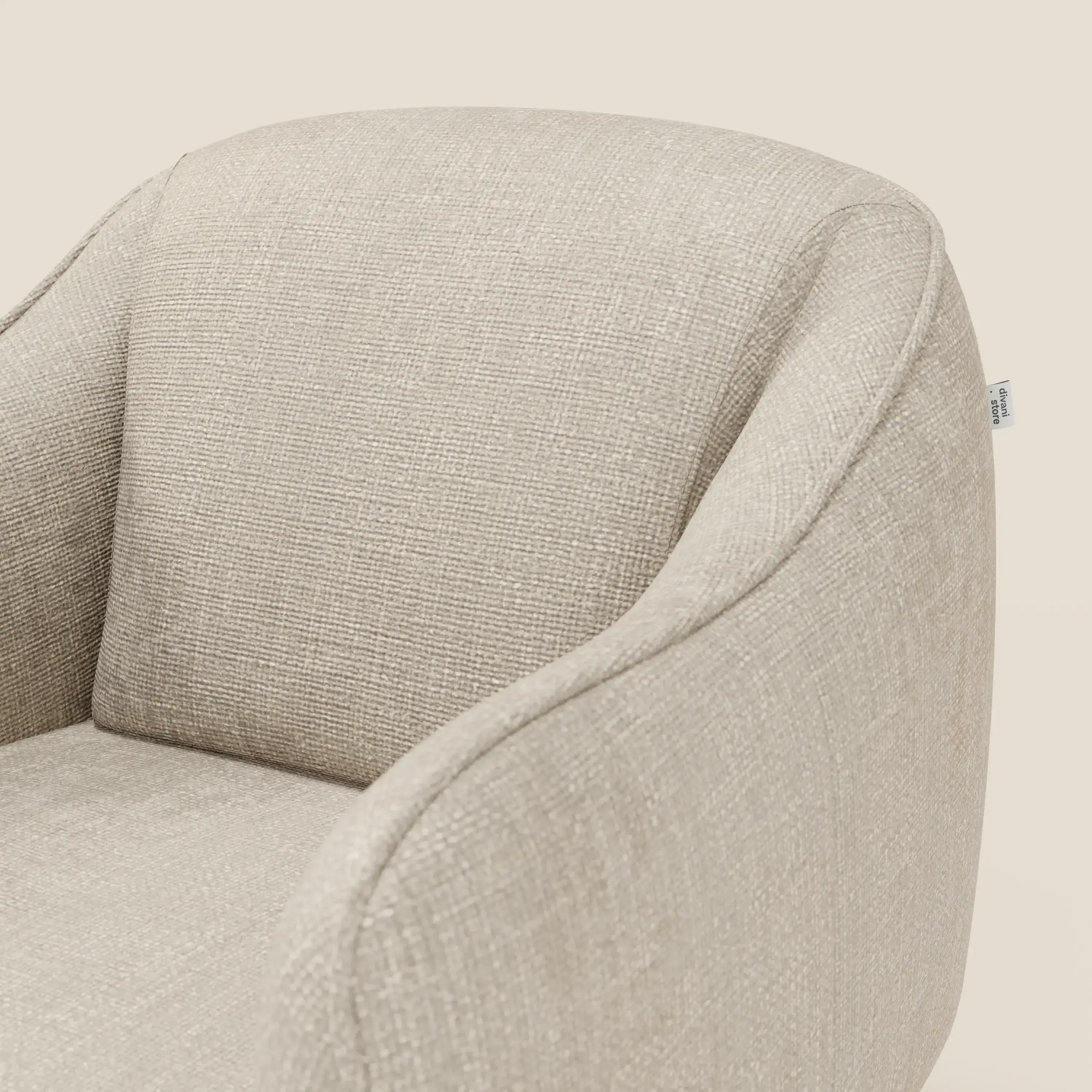 Avela Fauteuil au confort intemporel en tissu doux et imperméable T06 crème - Image 6