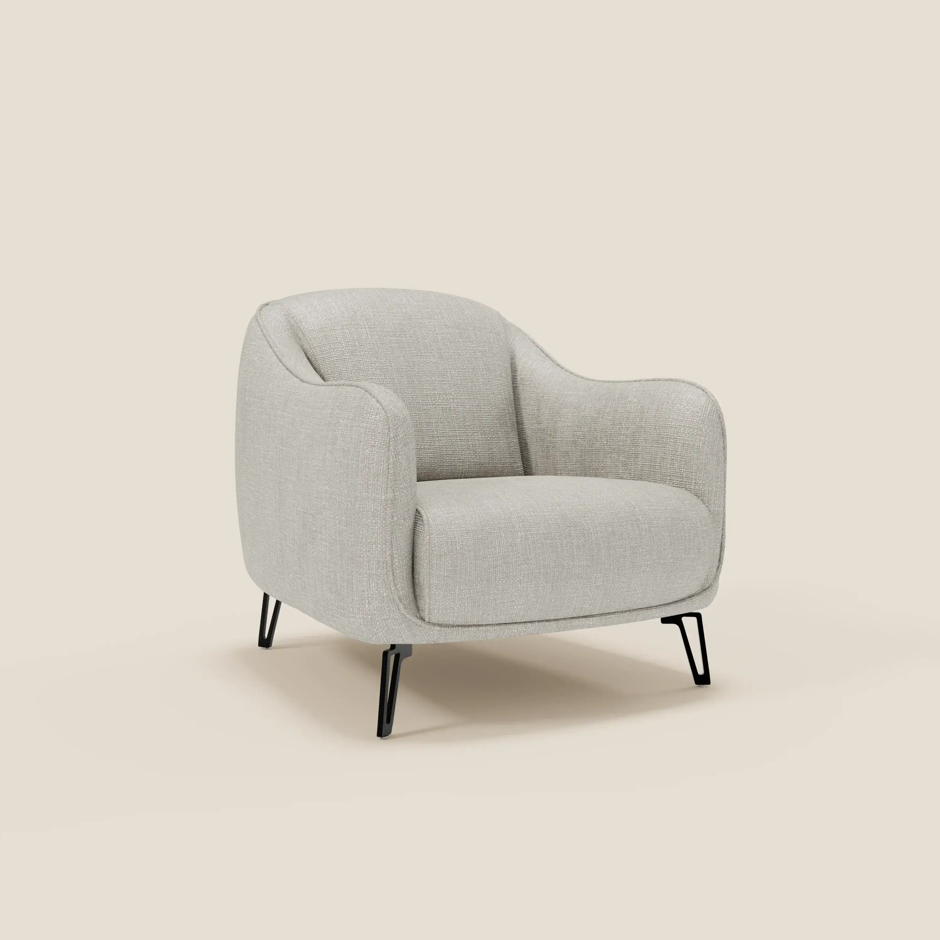 Avela Fauteuil au confort intemporel en tissu doux et imperméable T06 gris clair - Image 2