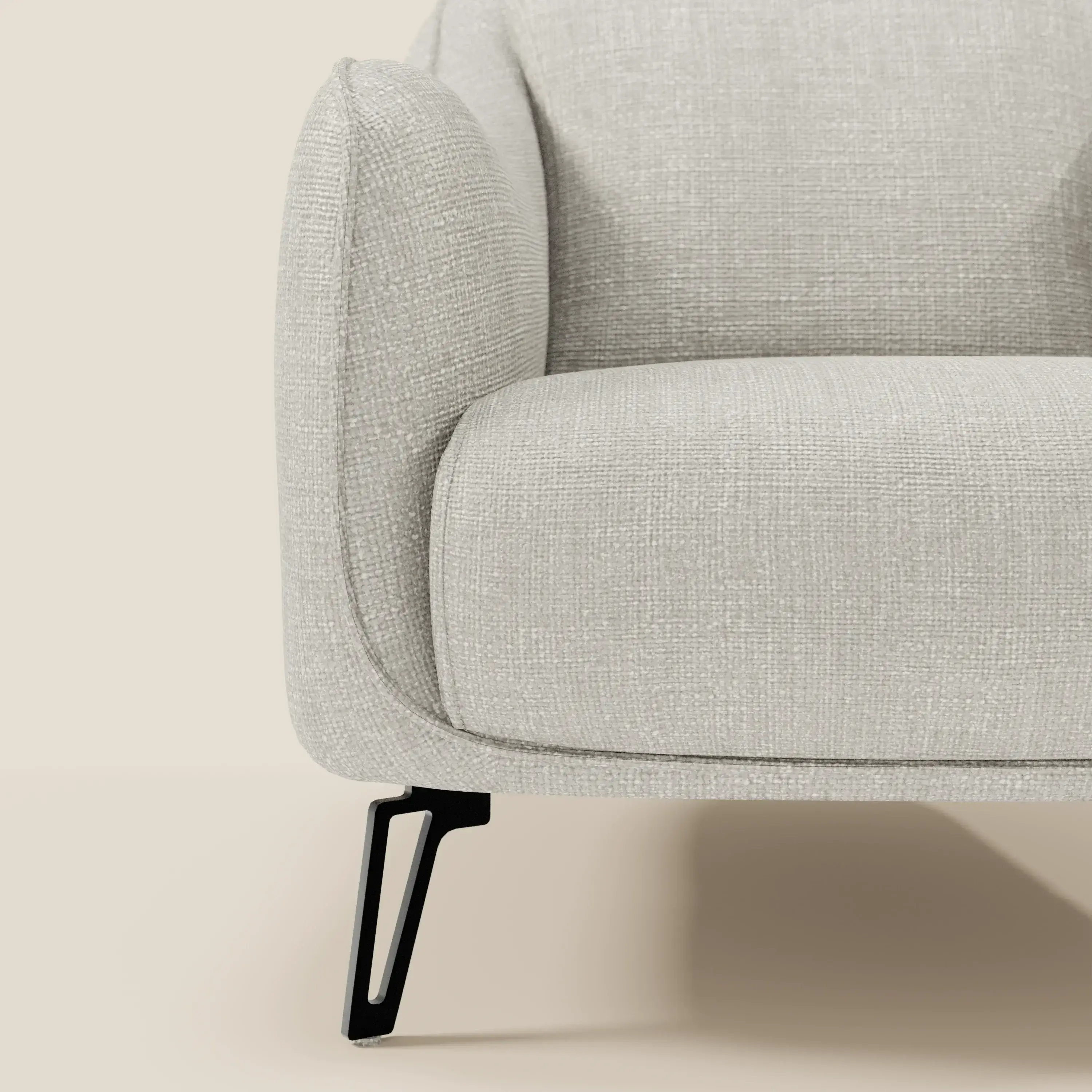 Avela Fauteuil au confort intemporel en tissu doux et imperméable T06 gris clair - Image 7