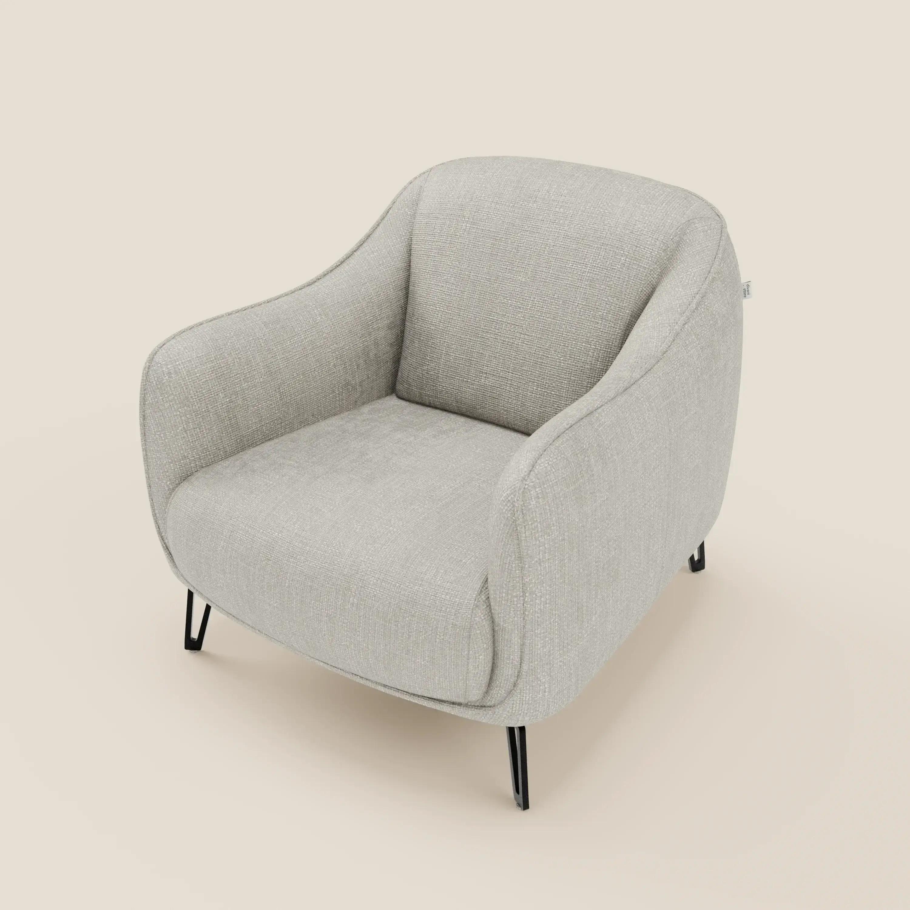 Avela Fauteuil au confort intemporel en tissu doux et imperméable T06 gris clair - Image 8