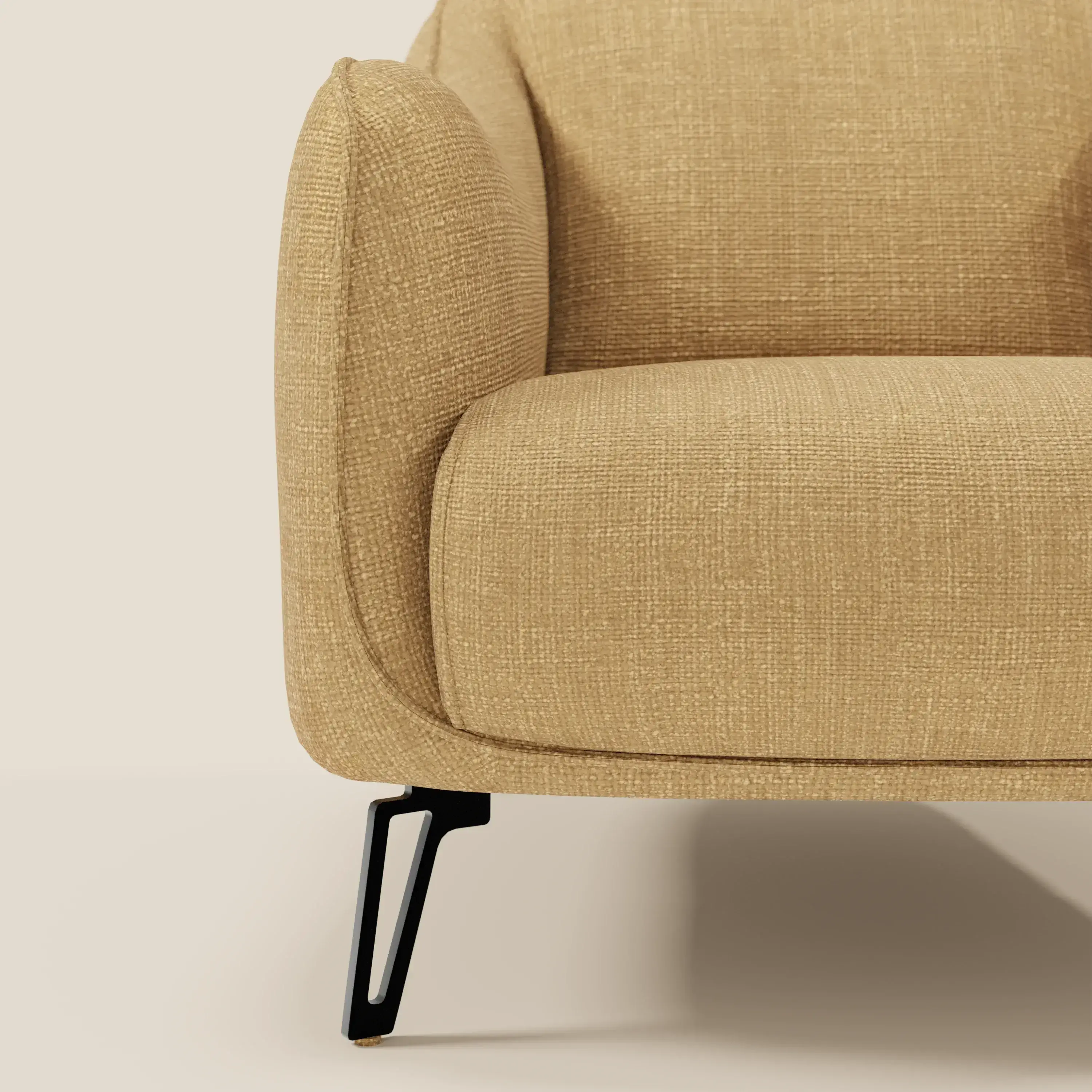 Avela Fauteuil au confort intemporel en tissu doux et imperméable T06 jaune - Image 7