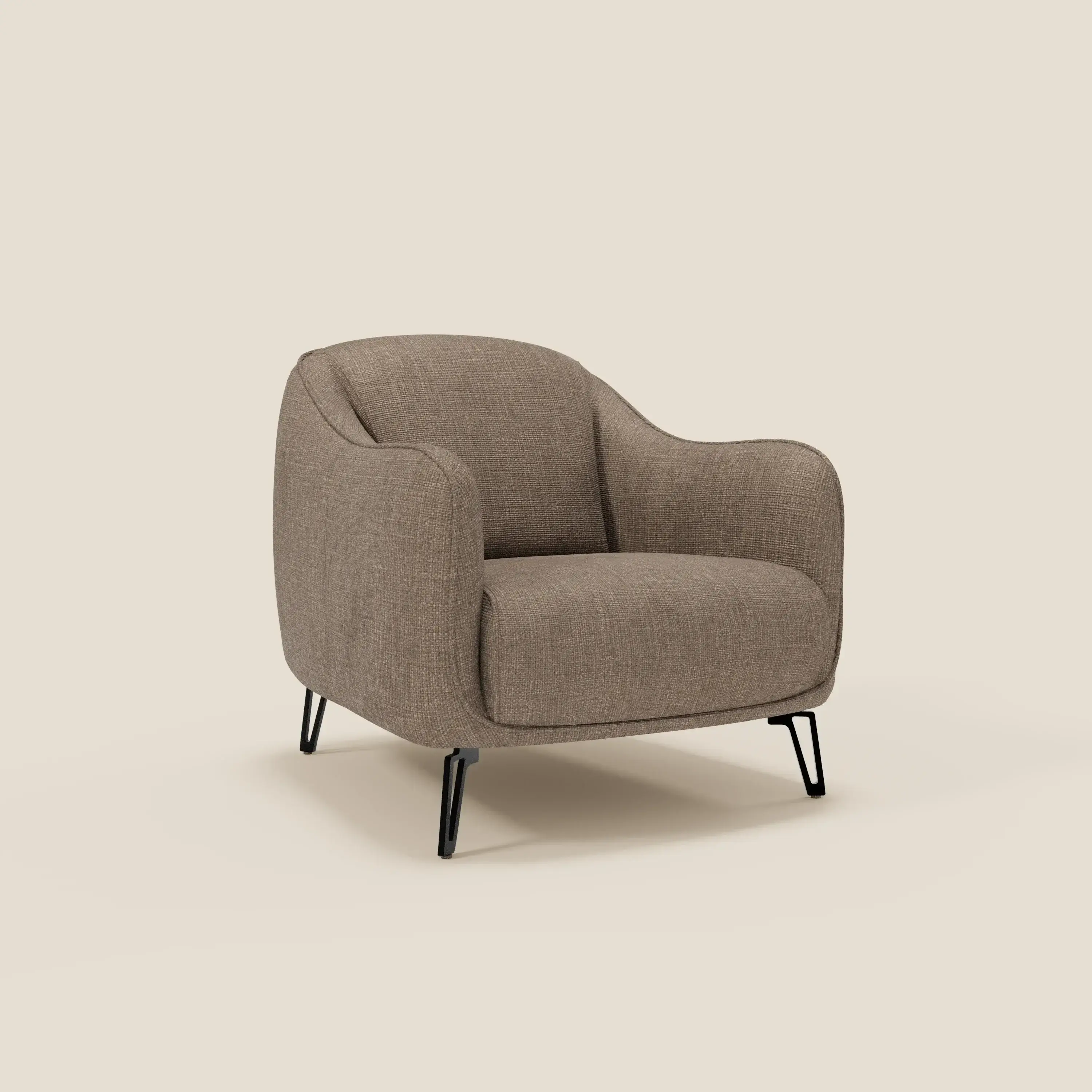 Avela Fauteuil au confort intemporel en tissu doux et imperméable T06 marron - Image 2