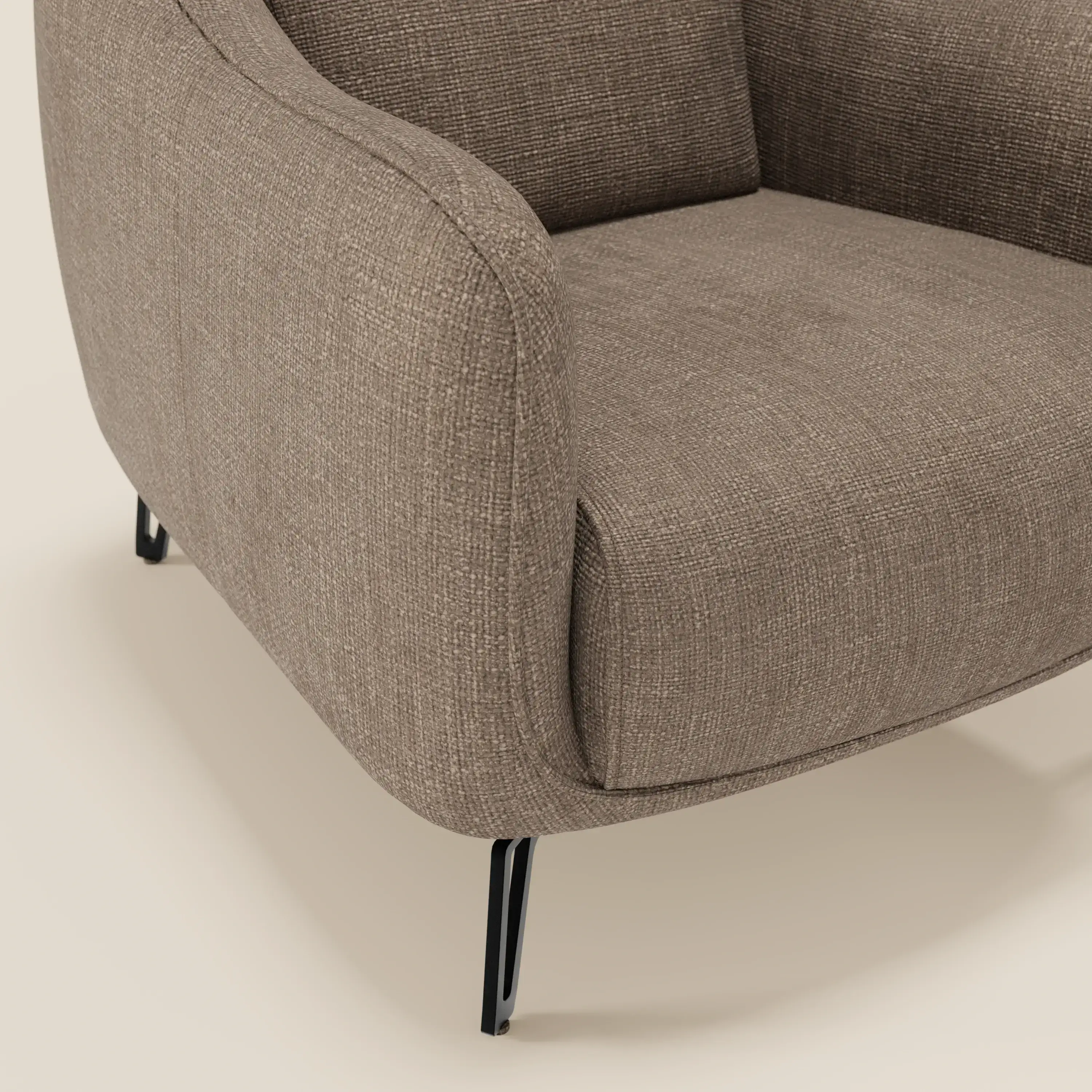 Avela Fauteuil au confort intemporel en tissu doux et imperméable T06 marron - Image 5