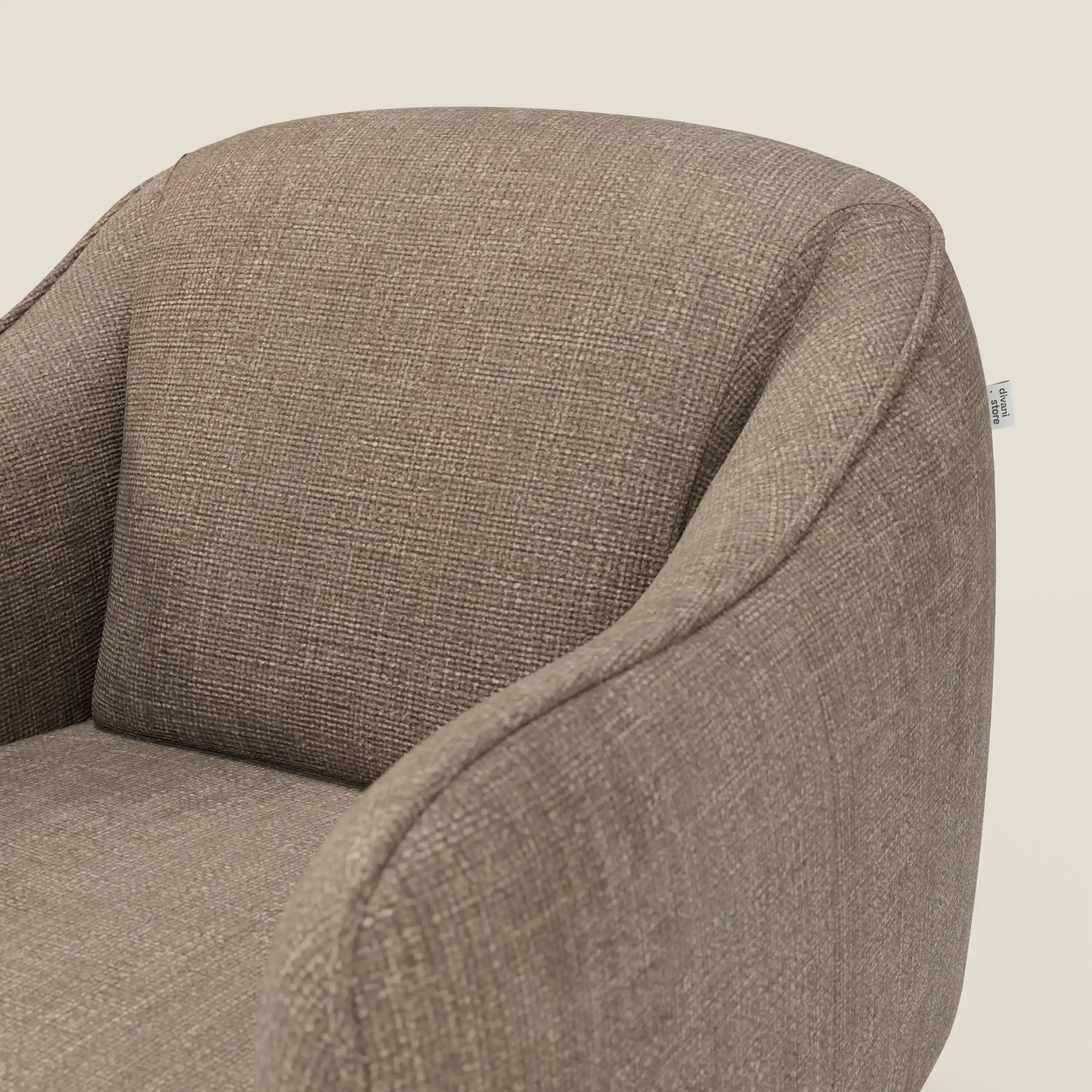 Avela Fauteuil au confort intemporel en tissu doux et imperméable T06 marron - Image 6