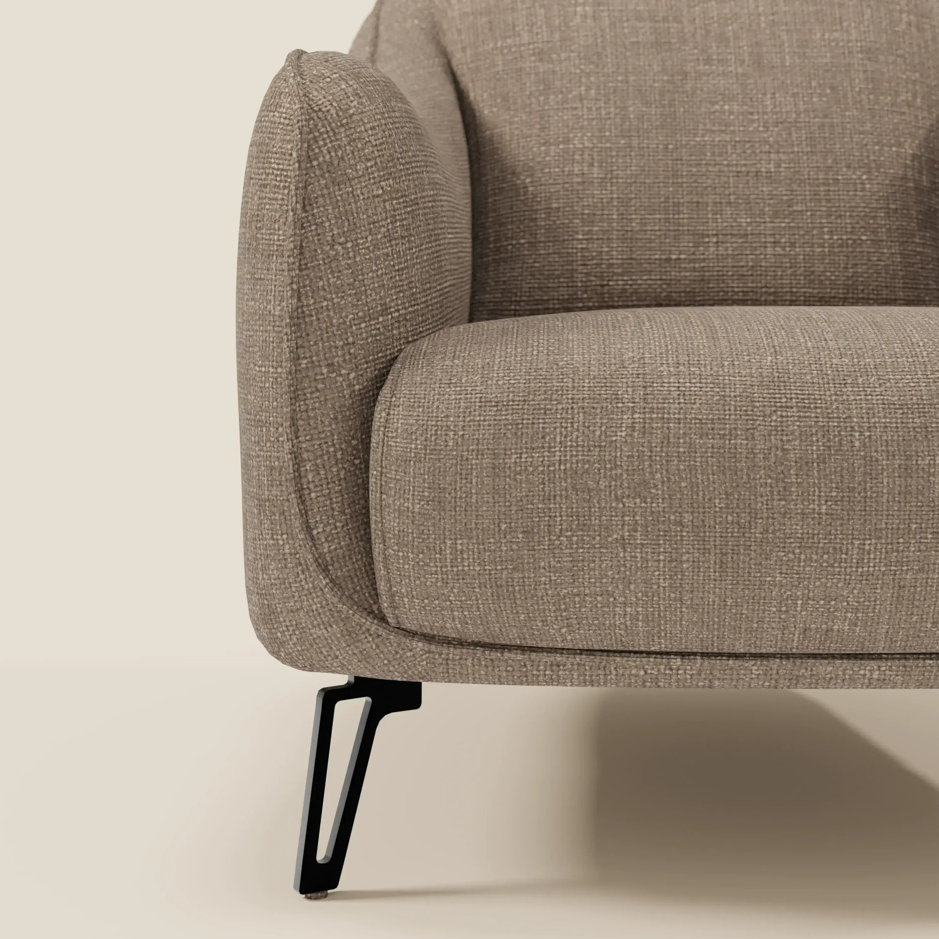 Avela Fauteuil au confort intemporel en tissu doux et imperméable T06 marron - Image 7