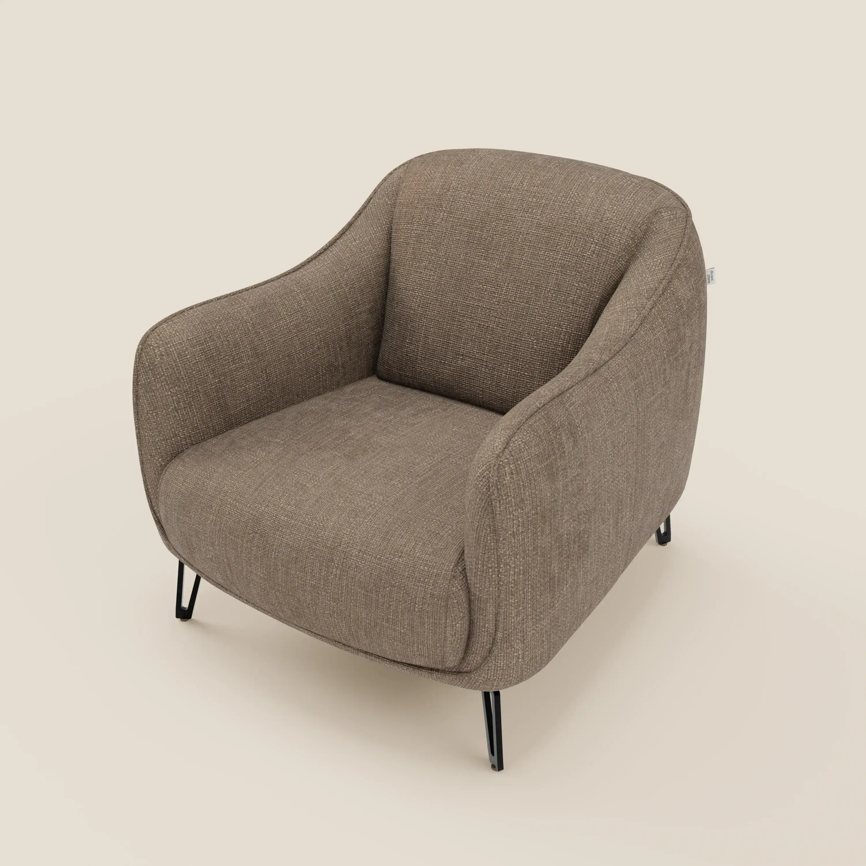 Avela Fauteuil au confort intemporel en tissu doux et imperméable T06 marron - Image 8