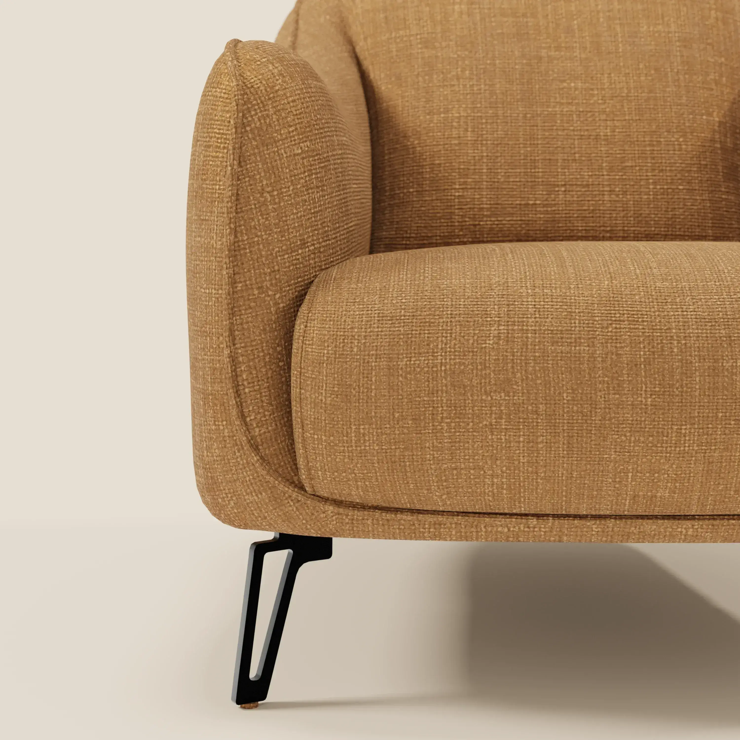 Avela Fauteuil au confort intemporel en tissu doux et imperméable T06 ocre - Image 7