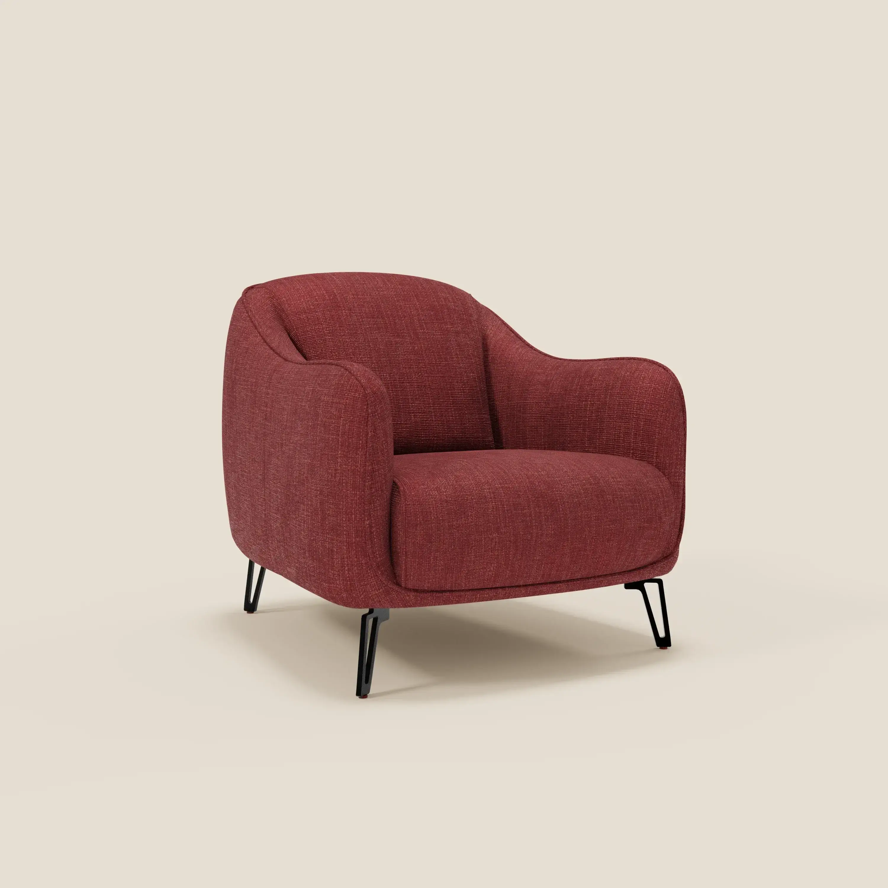 Avela Fauteuil au confort intemporel en tissu doux et imperméable T06 rouge - Image 2