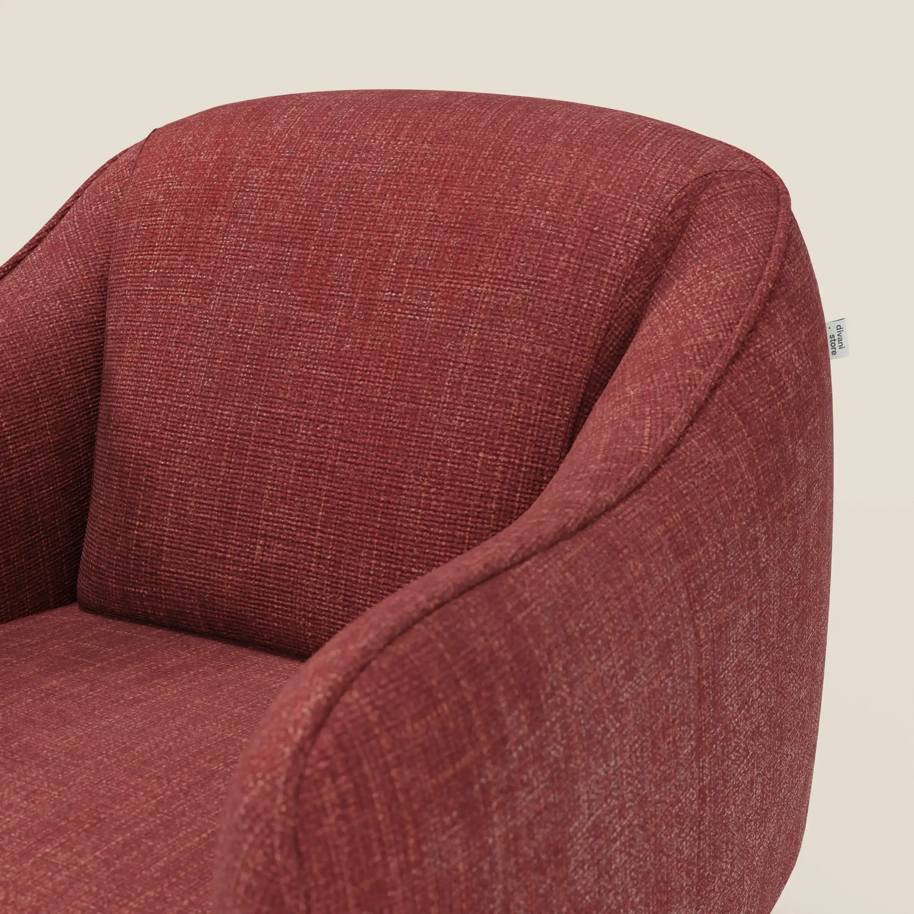 Avela Fauteuil au confort intemporel en tissu doux et imperméable T06 rouge - Image 6