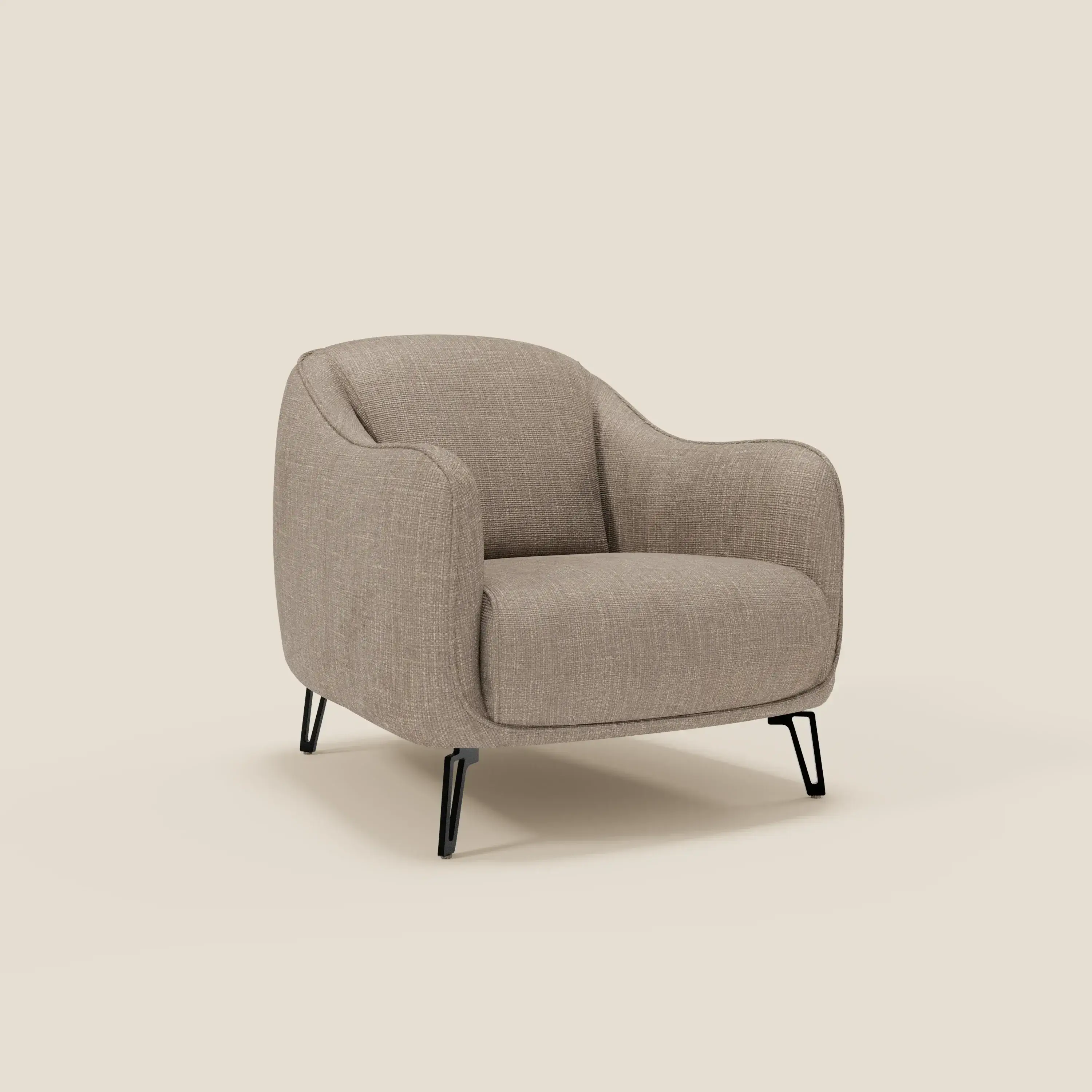 Avela Fauteuil au confort intemporel en tissu doux et imperméable T06 taupe - Image 2