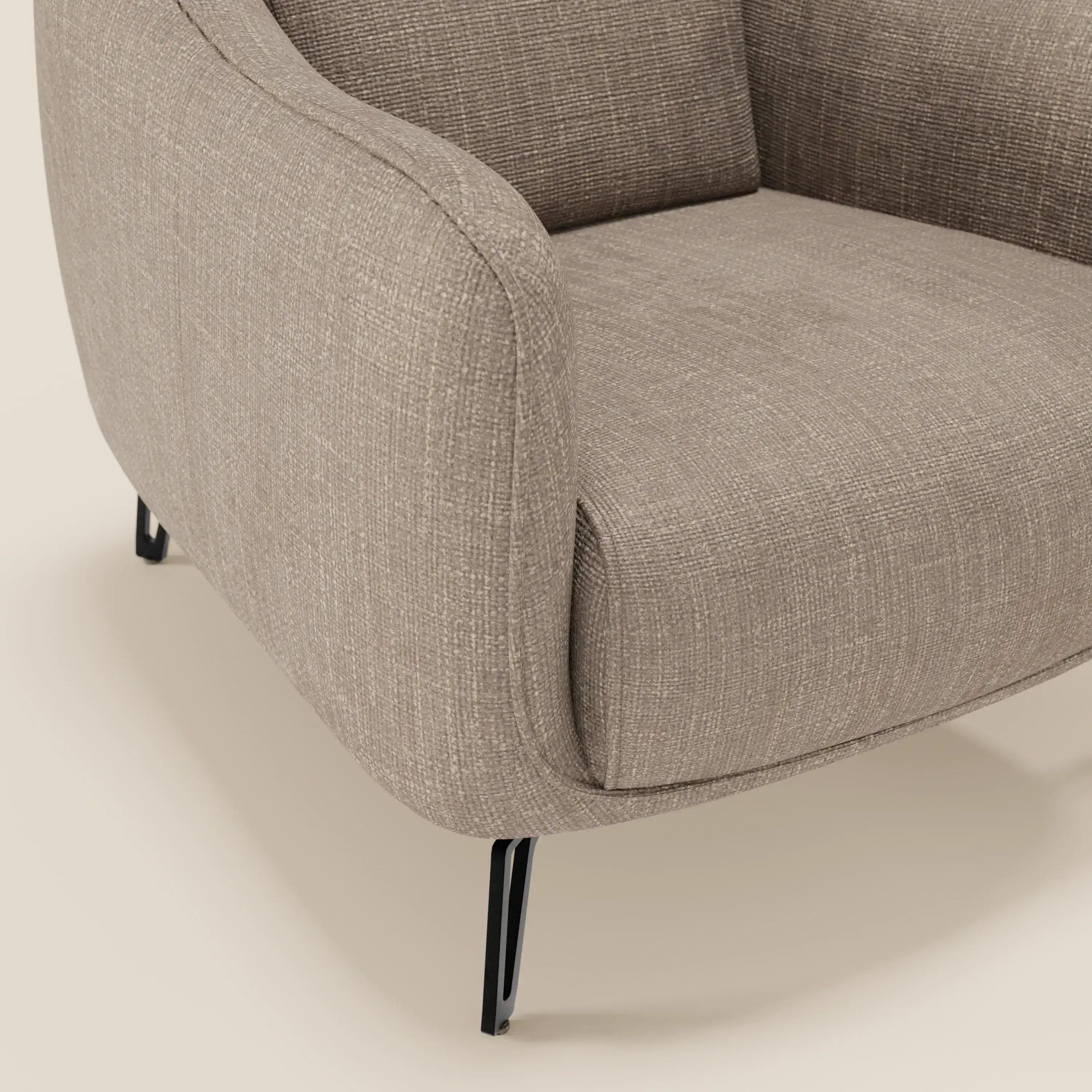 Avela Fauteuil au confort intemporel en tissu doux et imperméable T06 taupe - Image 5