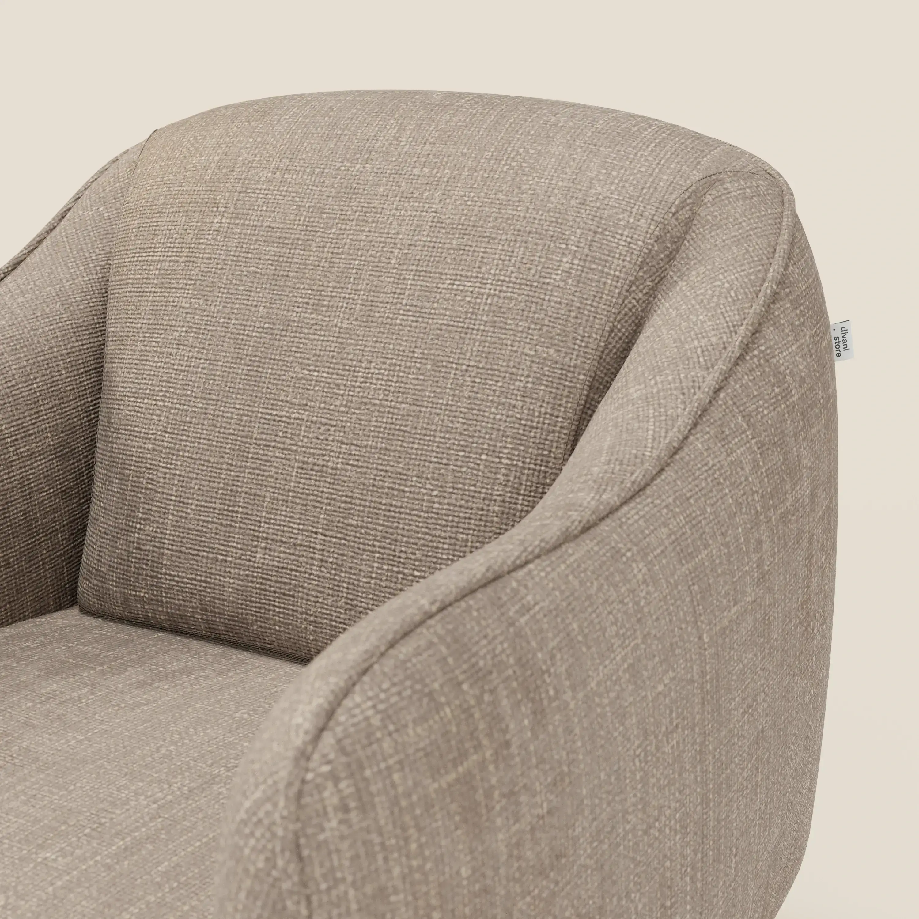 Avela Fauteuil au confort intemporel en tissu doux et imperméable T06 taupe - Image 6