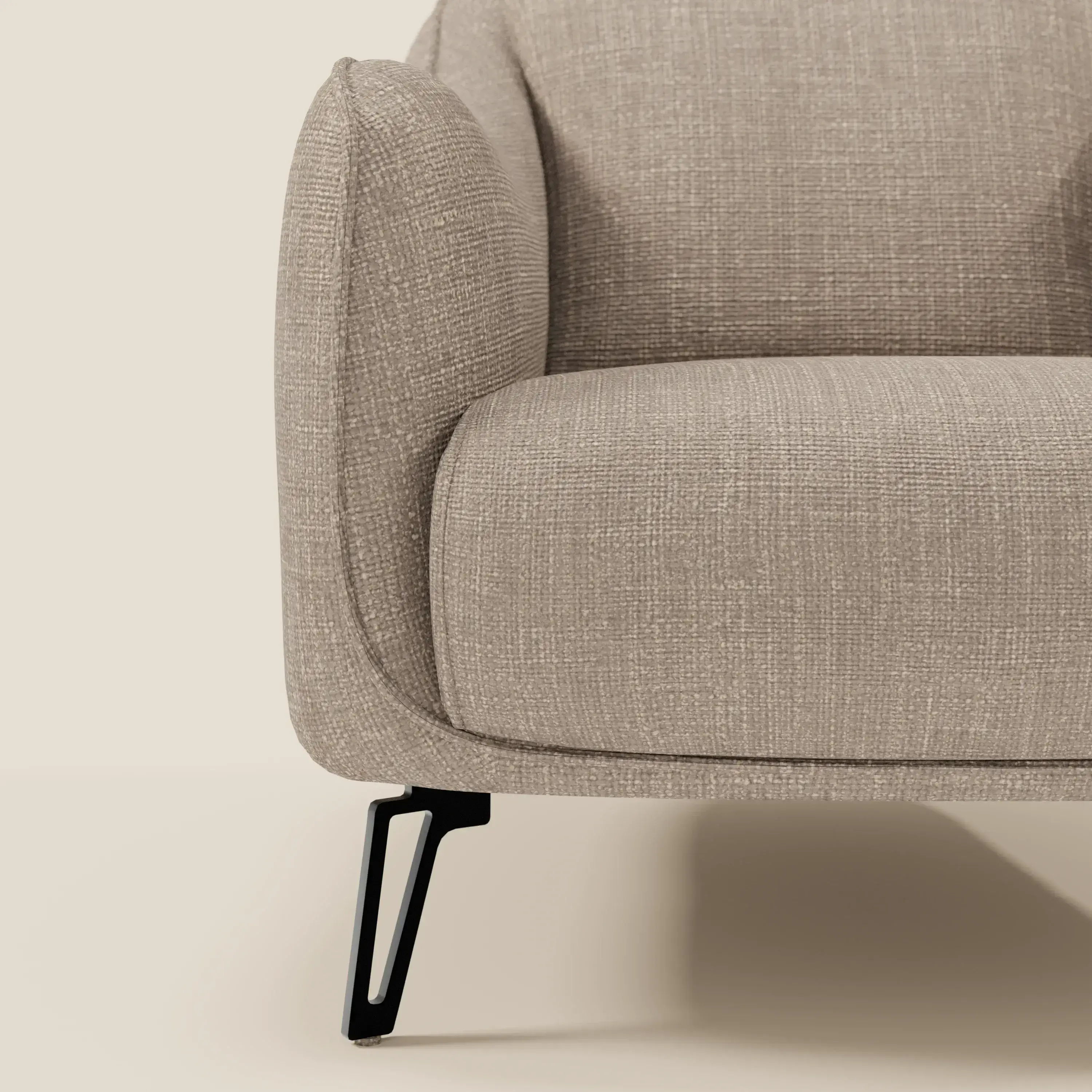 Avela Fauteuil au confort intemporel en tissu doux et imperméable T06 taupe - Image 7