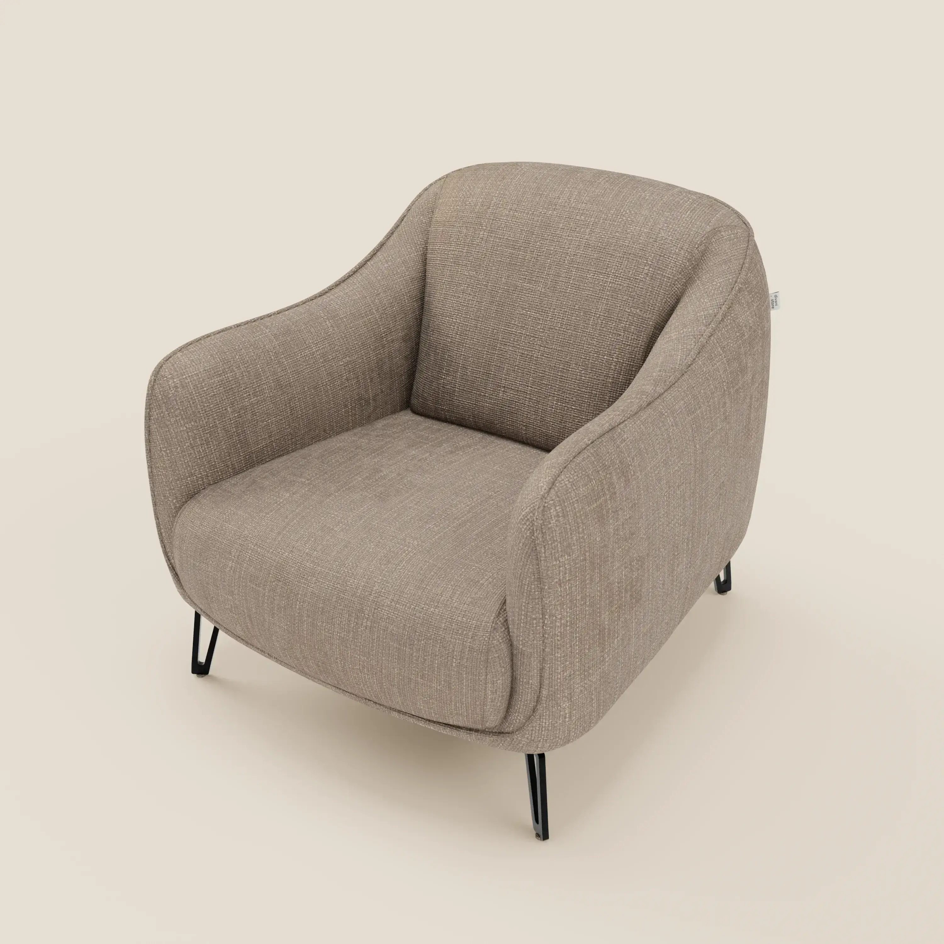 Avela Fauteuil au confort intemporel en tissu doux et imperméable T06 taupe - Image 8