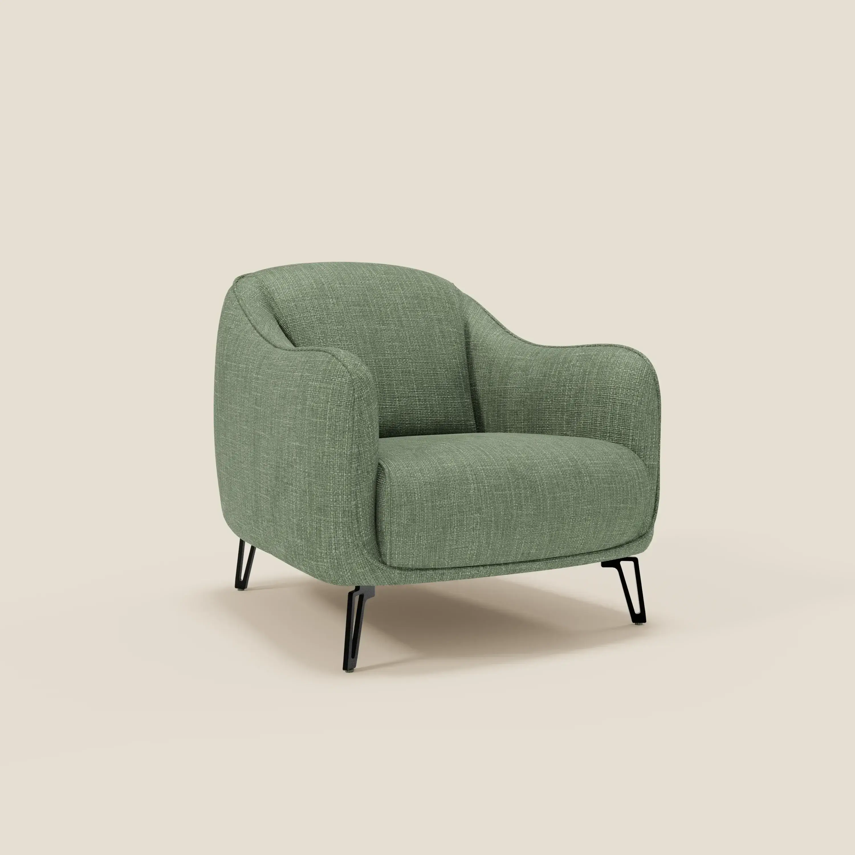 Avela Fauteuil au confort intemporel en tissu doux et imperméable T06 vert - Image 2