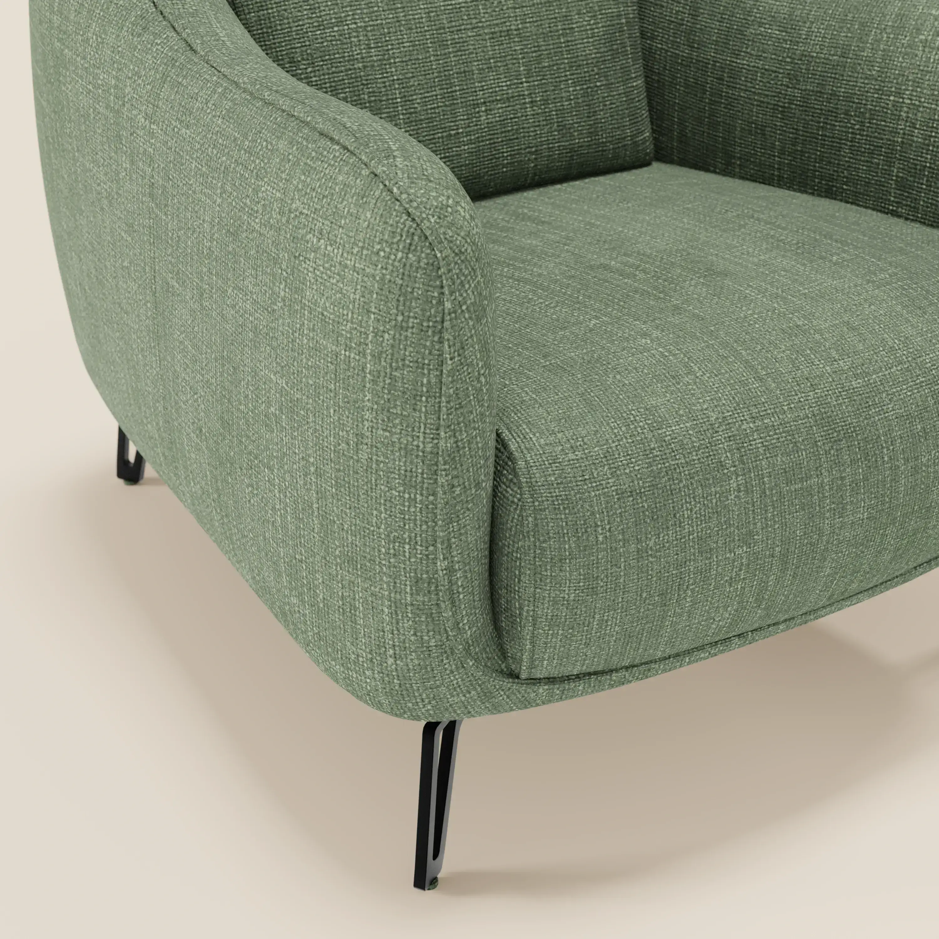 Avela Fauteuil au confort intemporel en tissu doux et imperméable T06 vert - Image 5
