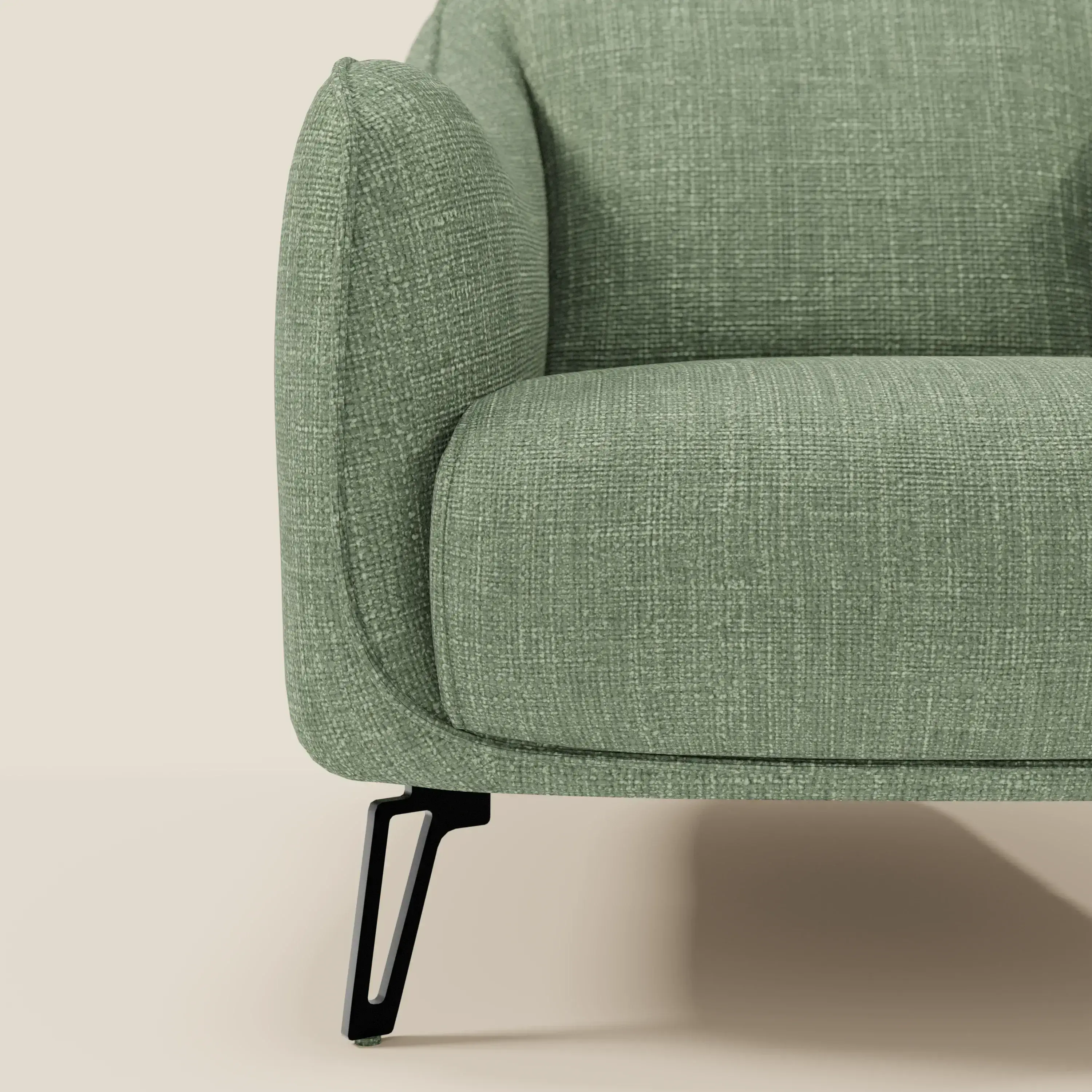 Avela Fauteuil au confort intemporel en tissu doux et imperméable T06 vert - Image 7