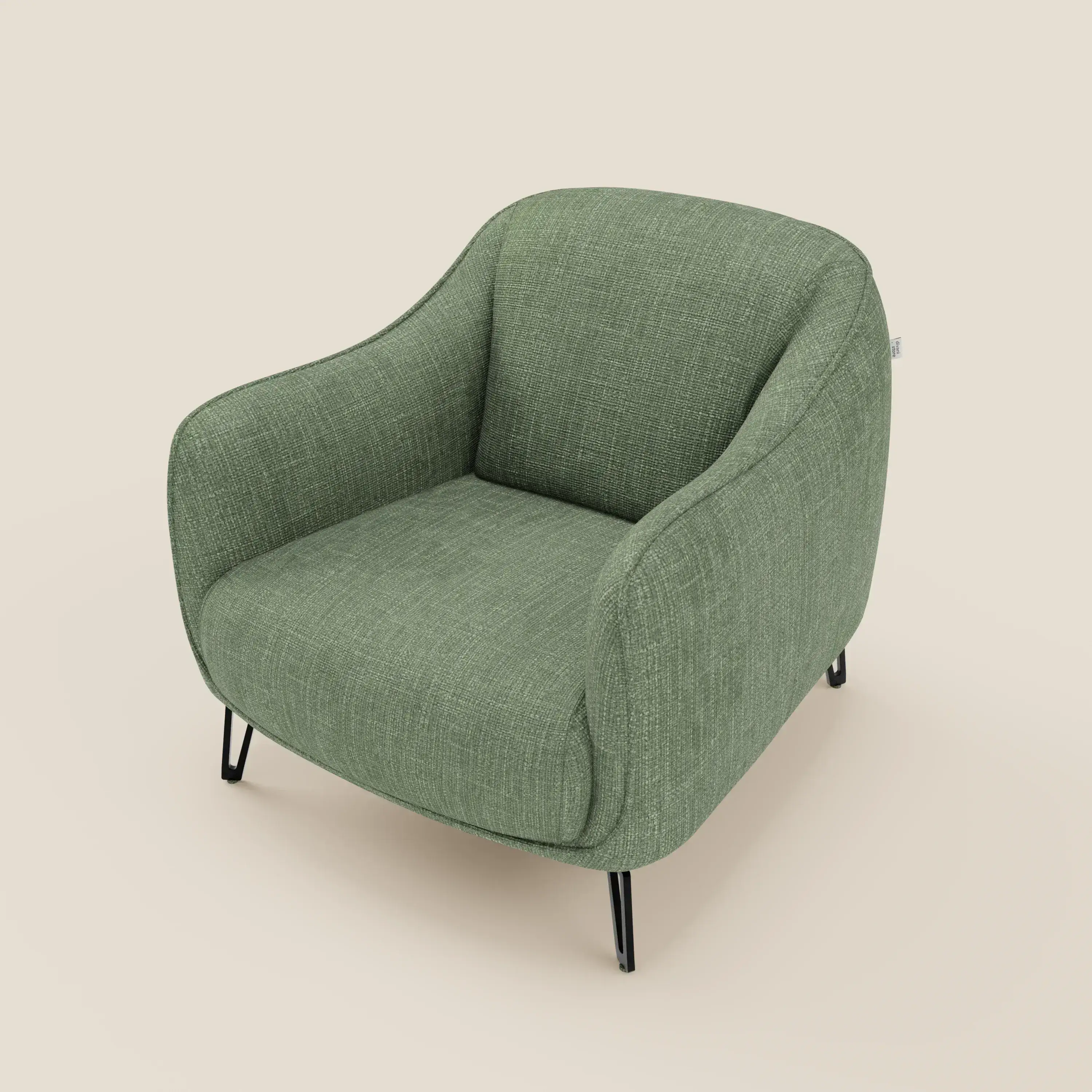 Avela Fauteuil au confort intemporel en tissu doux et imperméable T06 vert - Image 8