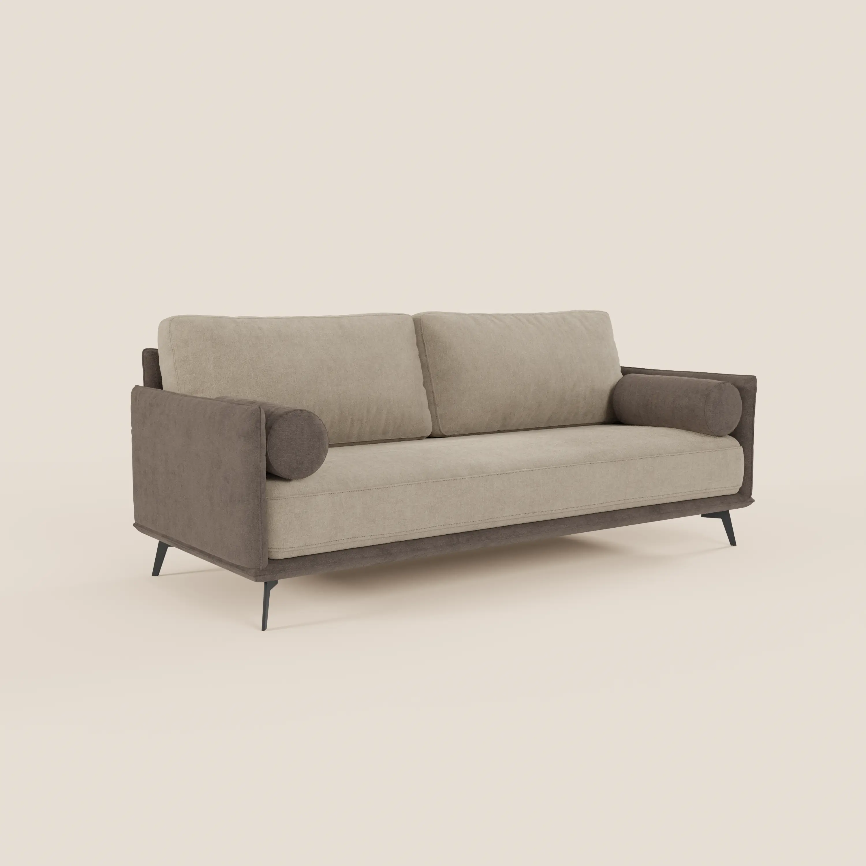 Basalto canapé linéaire 2 ou 3 places bicolore avec assise unique et base en métal en tissu détachable T31 - Image 14