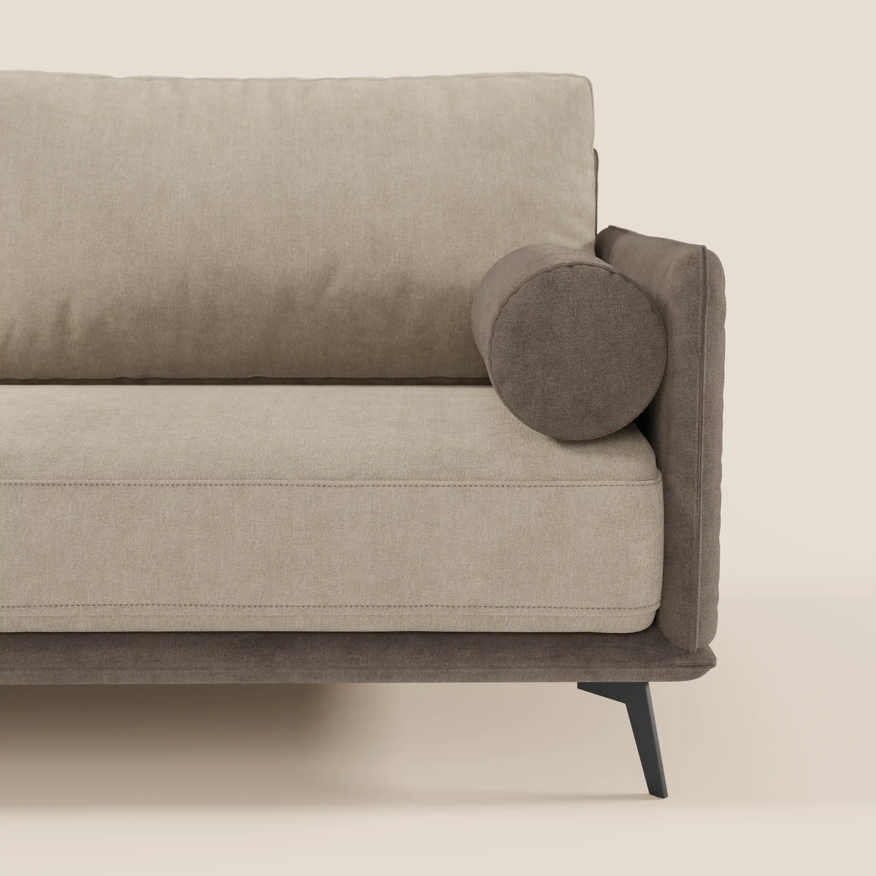 Basalto canapé linéaire 2 ou 3 places bicolore avec assise unique et base en métal en tissu détachable T31 - Image 15