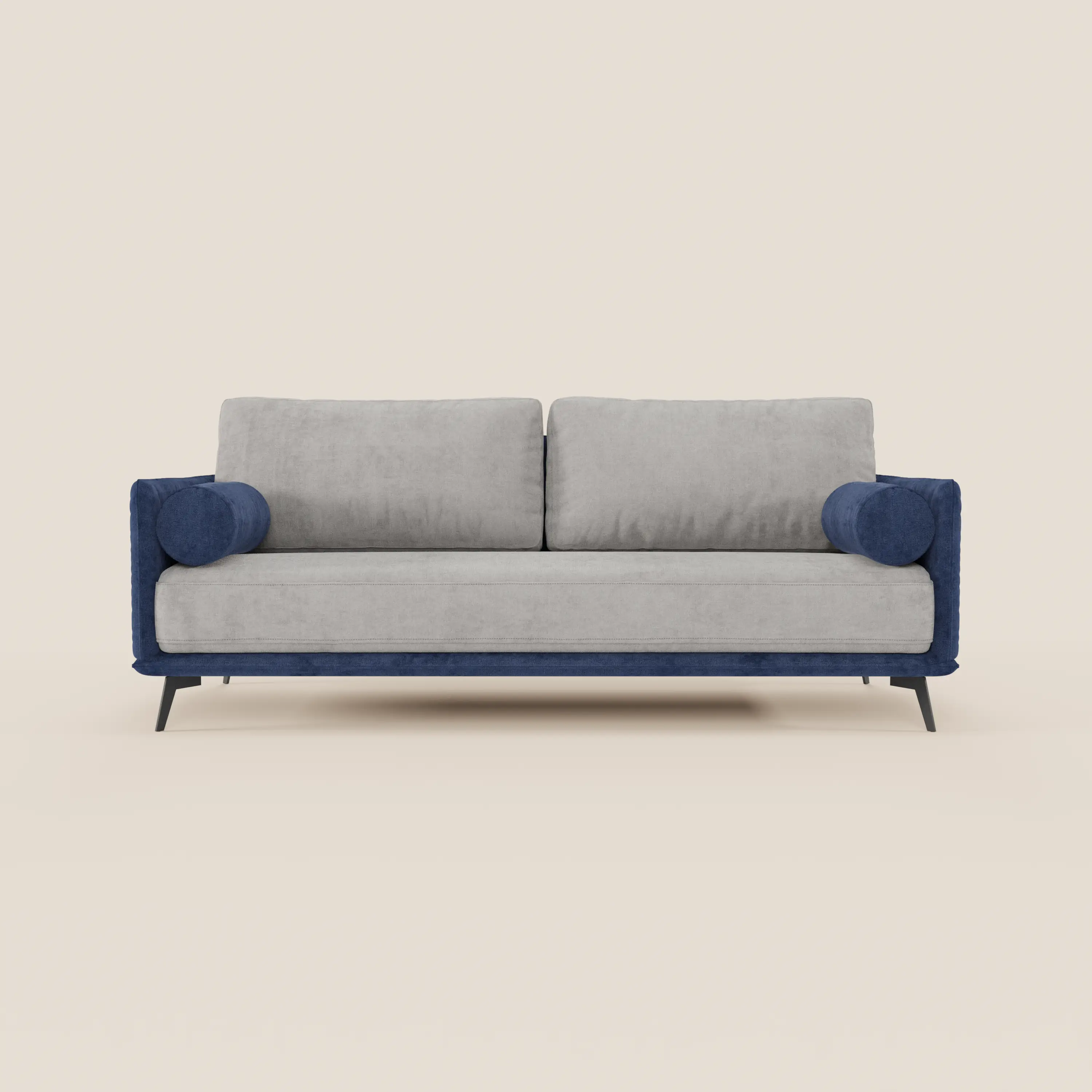 Basalto canapé linéaire 2 ou 3 places bicolore avec assise unique et base en métal en tissu détachable T31 - Image 24