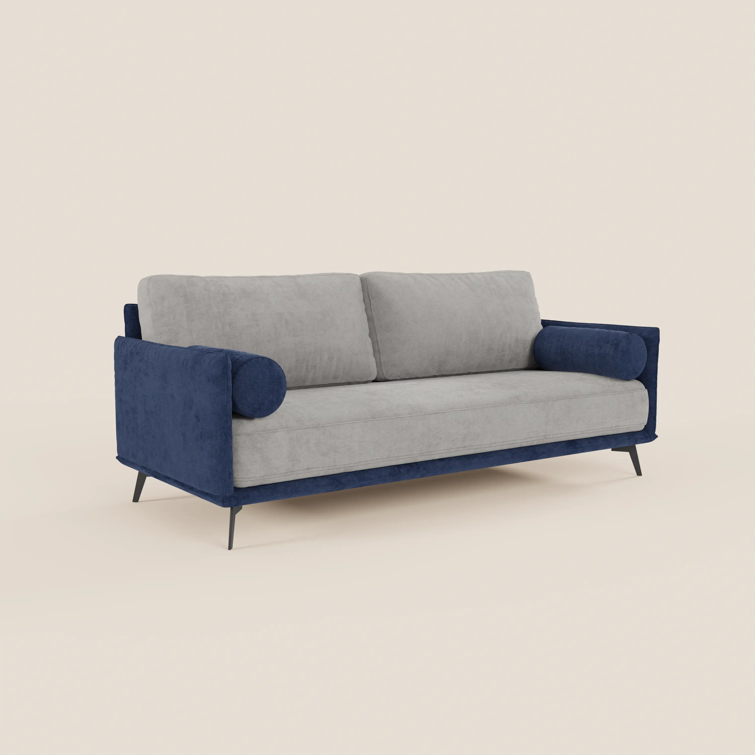 Basalto canapé linéaire 2 ou 3 places bicolore avec assise unique et base en métal en tissu détachable T31 - Image 25