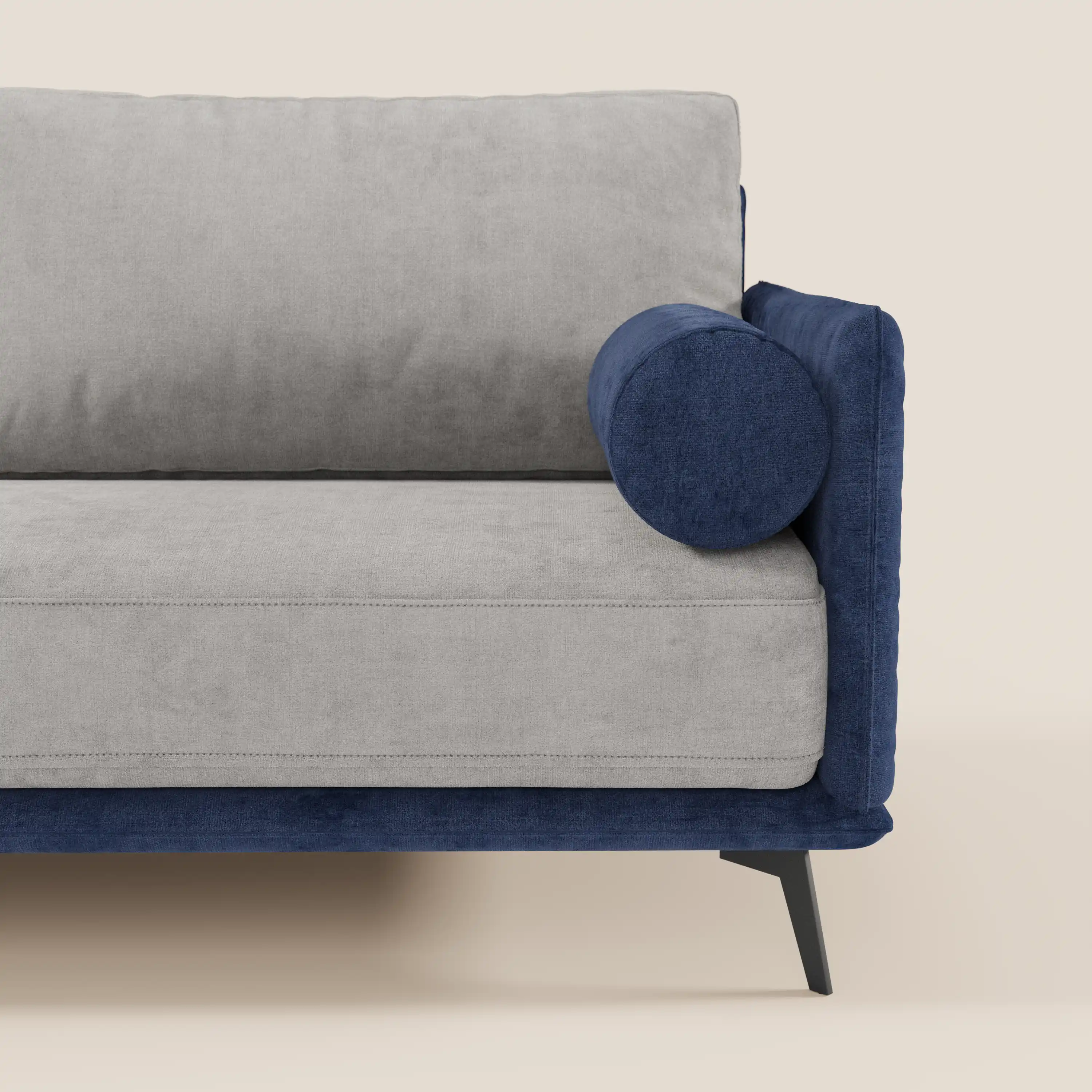 Basalto canapé linéaire 2 ou 3 places bicolore avec assise unique et base en métal en tissu détachable T31 - Image 26