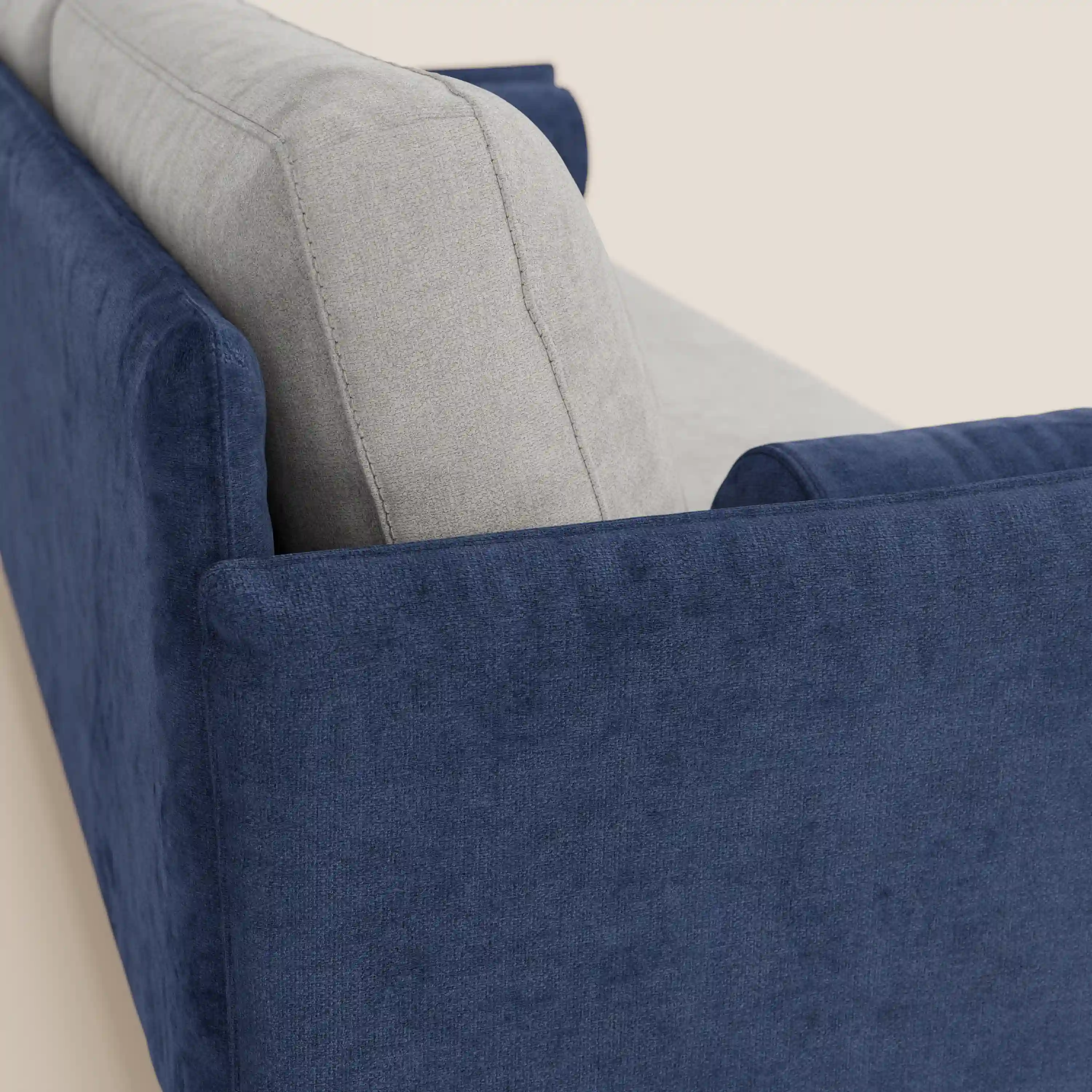 Basalto canapé linéaire 2 ou 3 places bicolore avec assise unique et base en métal en tissu détachable T31 - Image 31