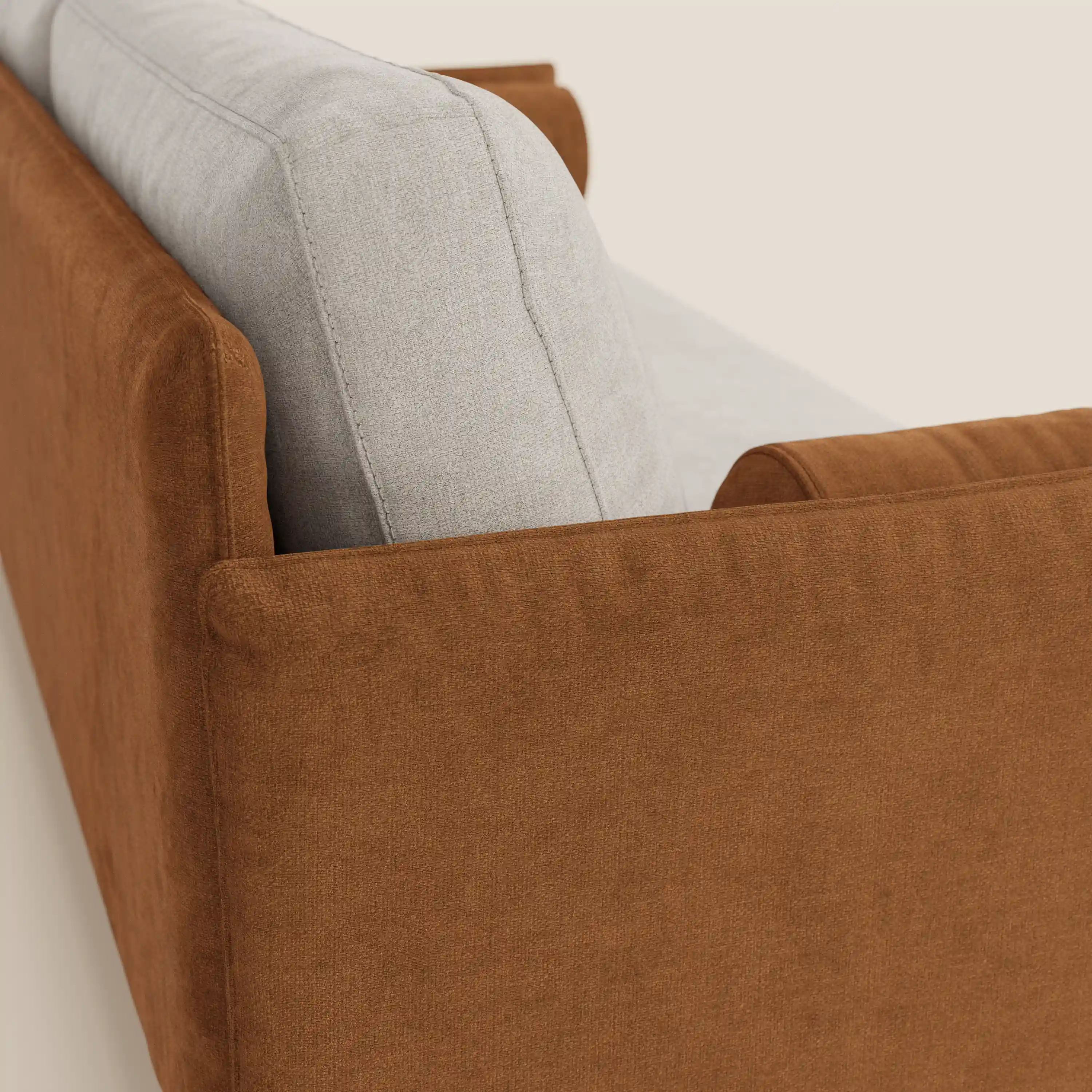 Basalto canapé linéaire 2 ou 3 places bicolore avec assise unique et base en métal en tissu détachable T31 - Image 9