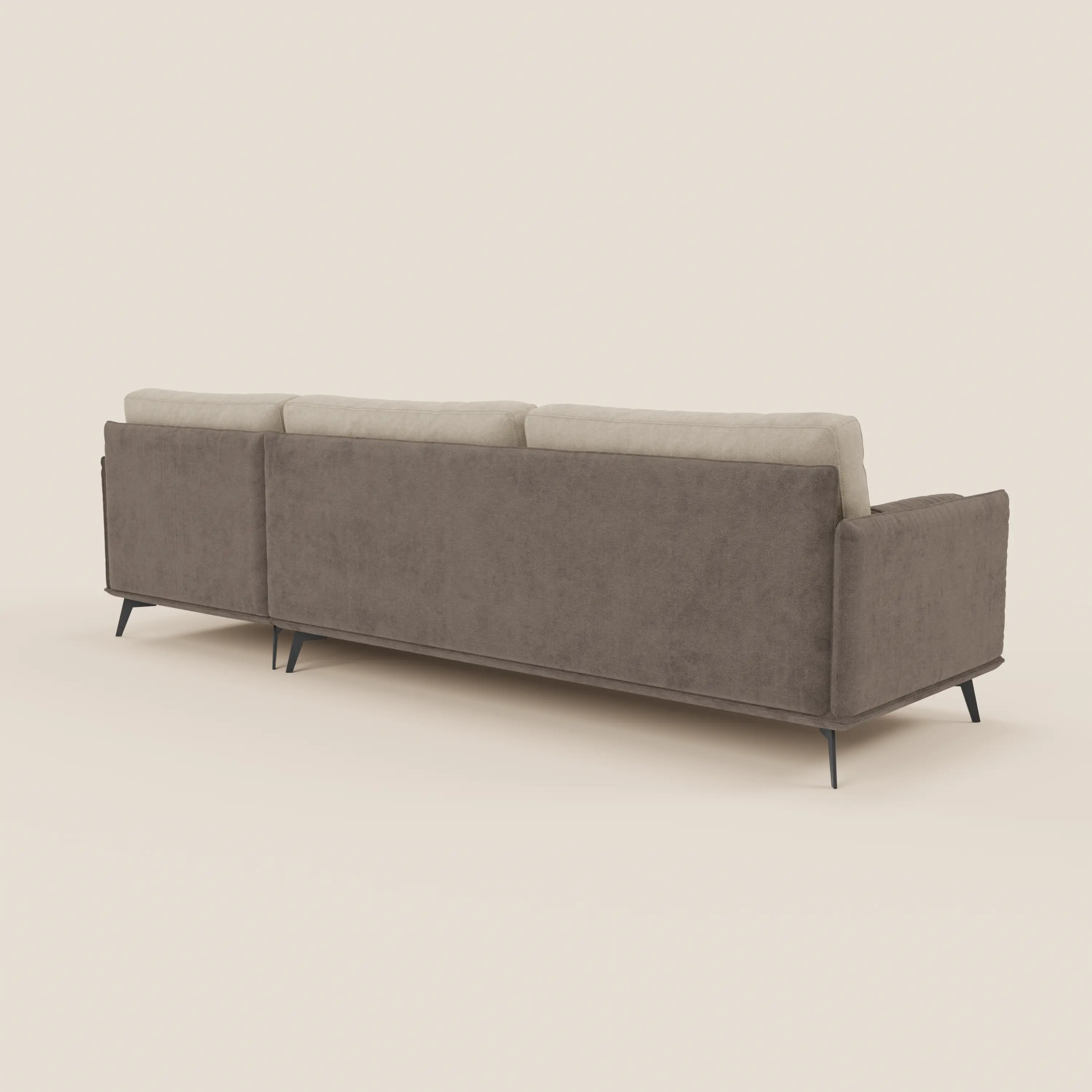 Basalto canapé d'angle bicolore avec méridienne et base en métal - dossiers en plumes et tissu détachable T31 - Image 20