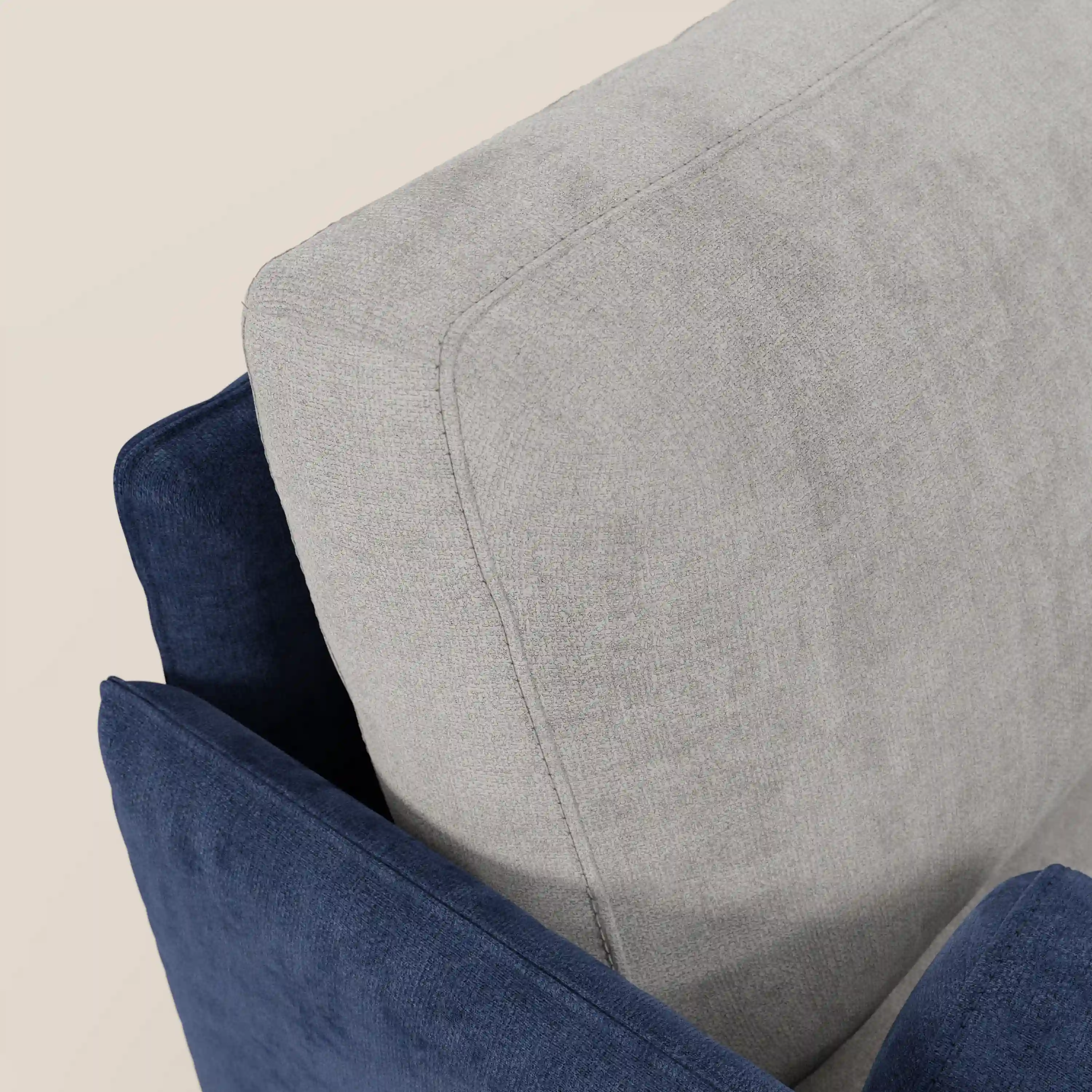Basalto canapé d'angle bicolore avec méridienne et base en métal - dossiers en plumes et tissu détachable T31 - Image 33