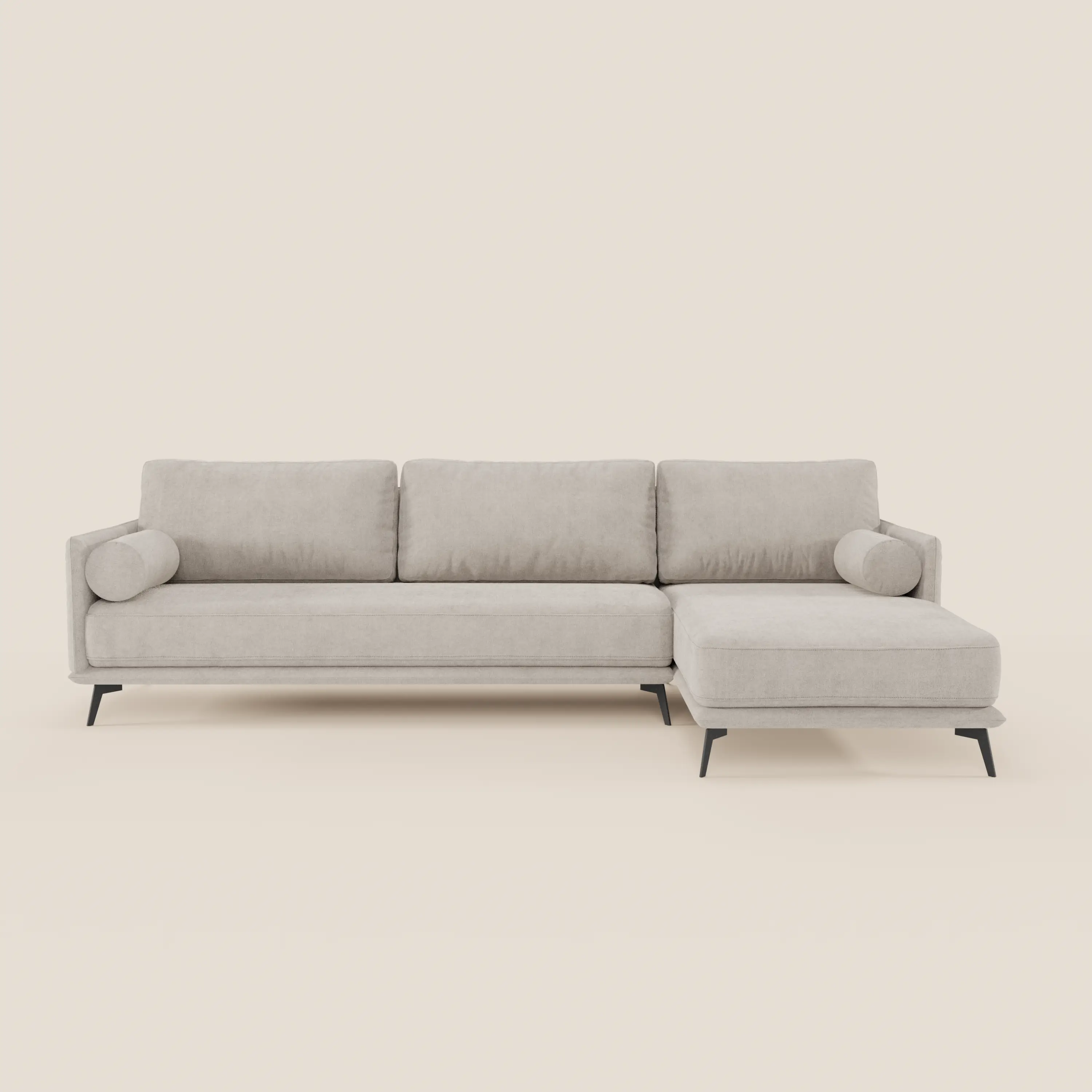 Basalto canapé d'angle moderne avec méridienne et base en métal - dossiers en plumes et tissu détachable T31 - Image 101