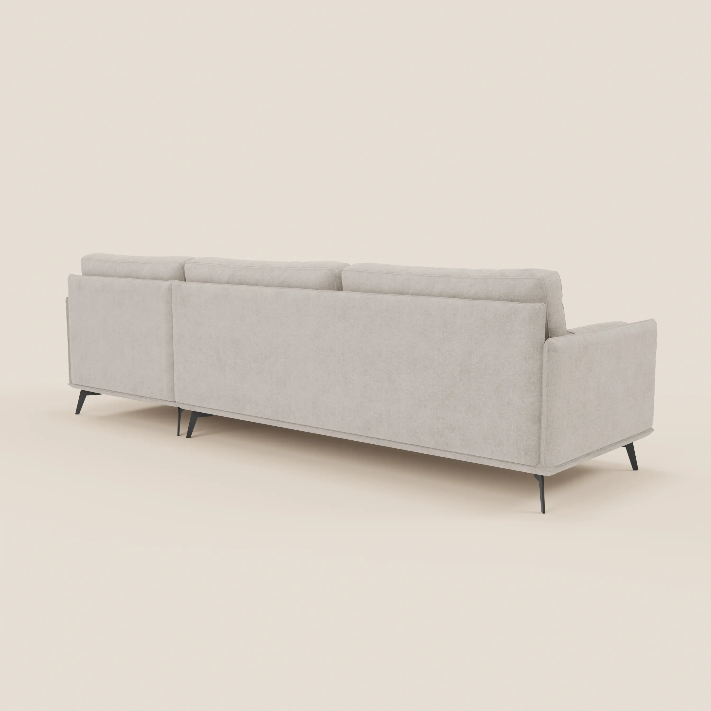 Basalto canapé d'angle moderne avec méridienne et base en métal - dossiers en plumes et tissu détachable T31 - Image 107