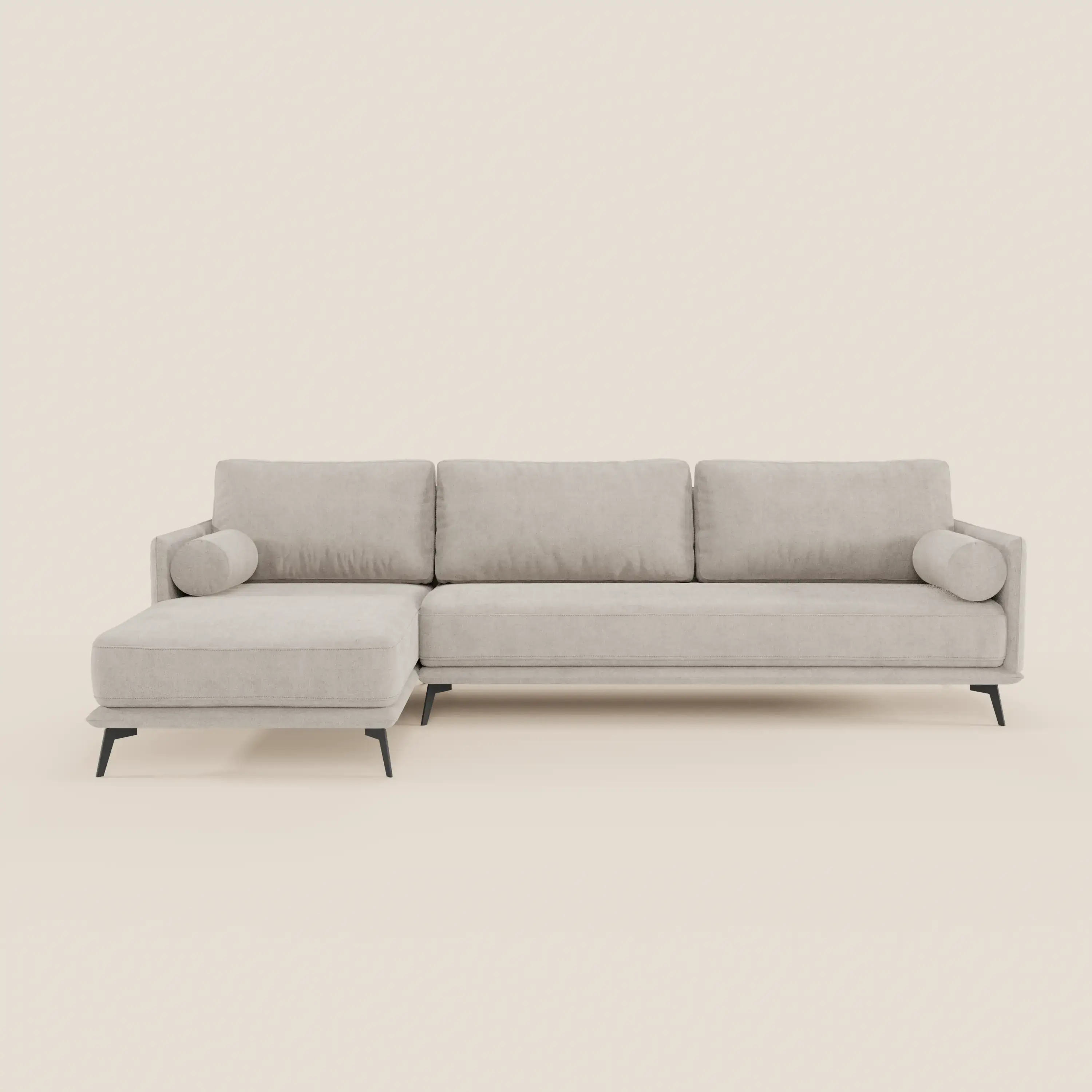 Basalto canapé d'angle moderne avec méridienne et base en métal - dossiers en plumes et tissu détachable T31 - Image 109