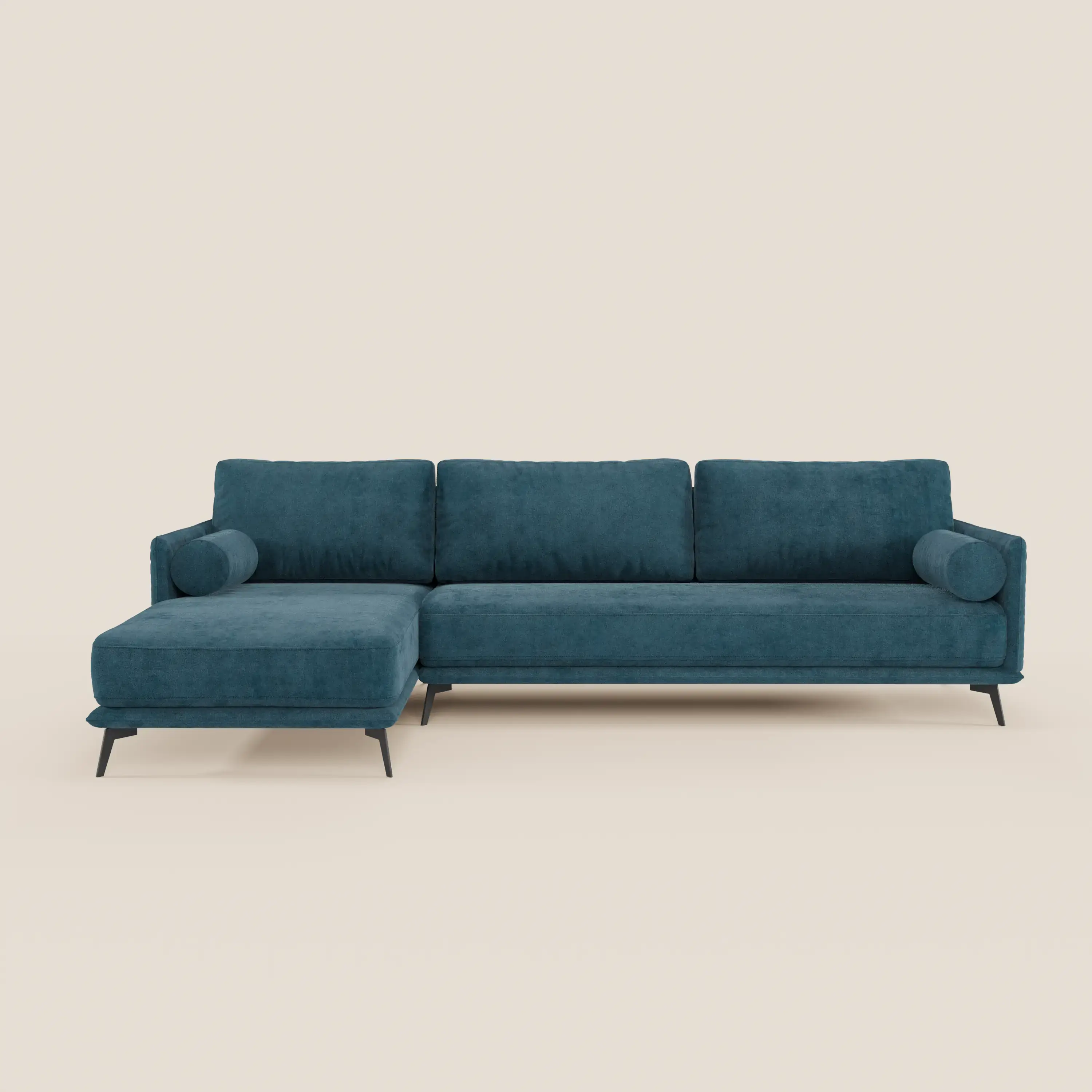 Basalto canapé d'angle moderne avec méridienne et base en métal - dossiers en plumes et tissu détachable T31 - Image 120