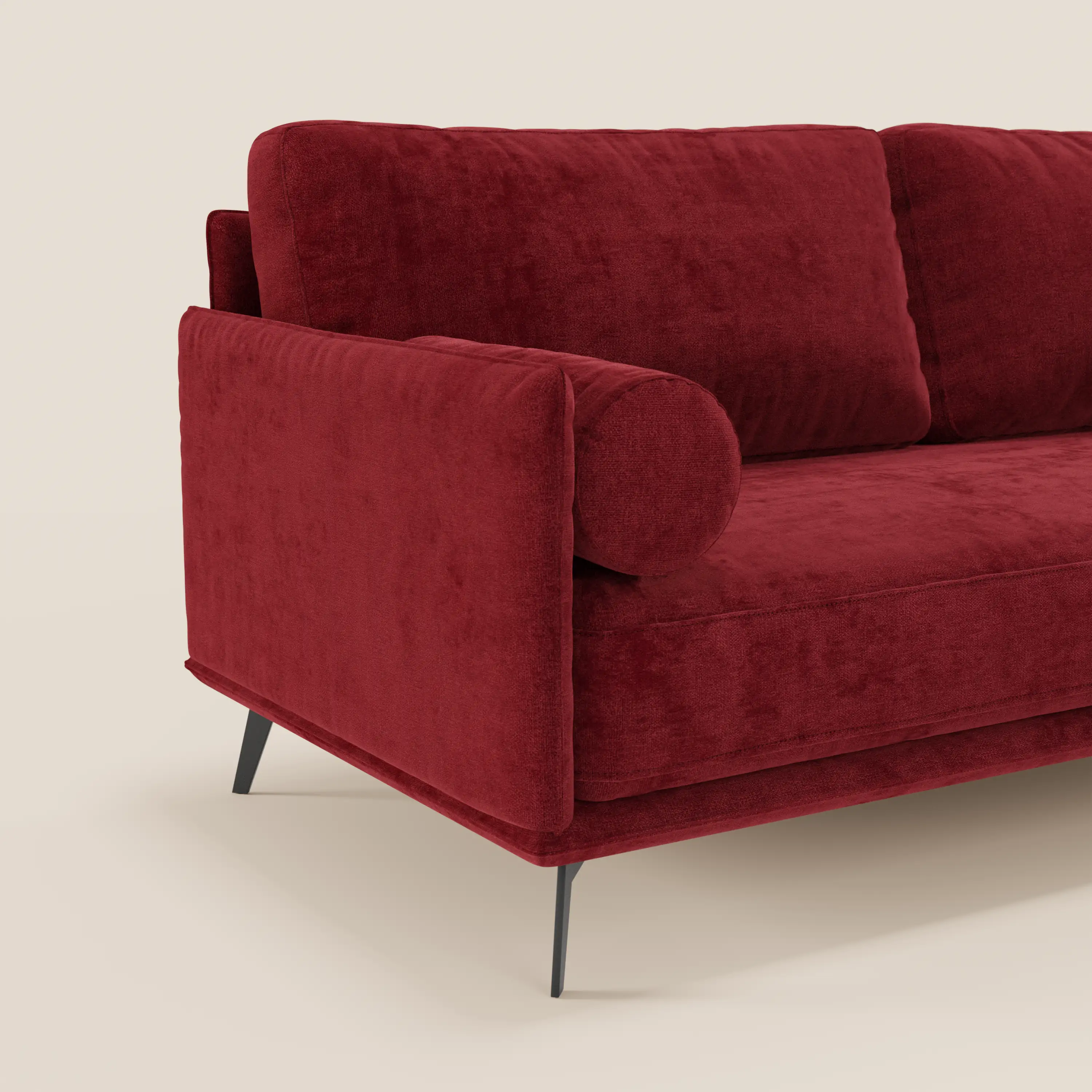 Basalto canapé d'angle moderne avec méridienne et base en métal - dossiers en plumes et tissu détachable T31 - Image 125