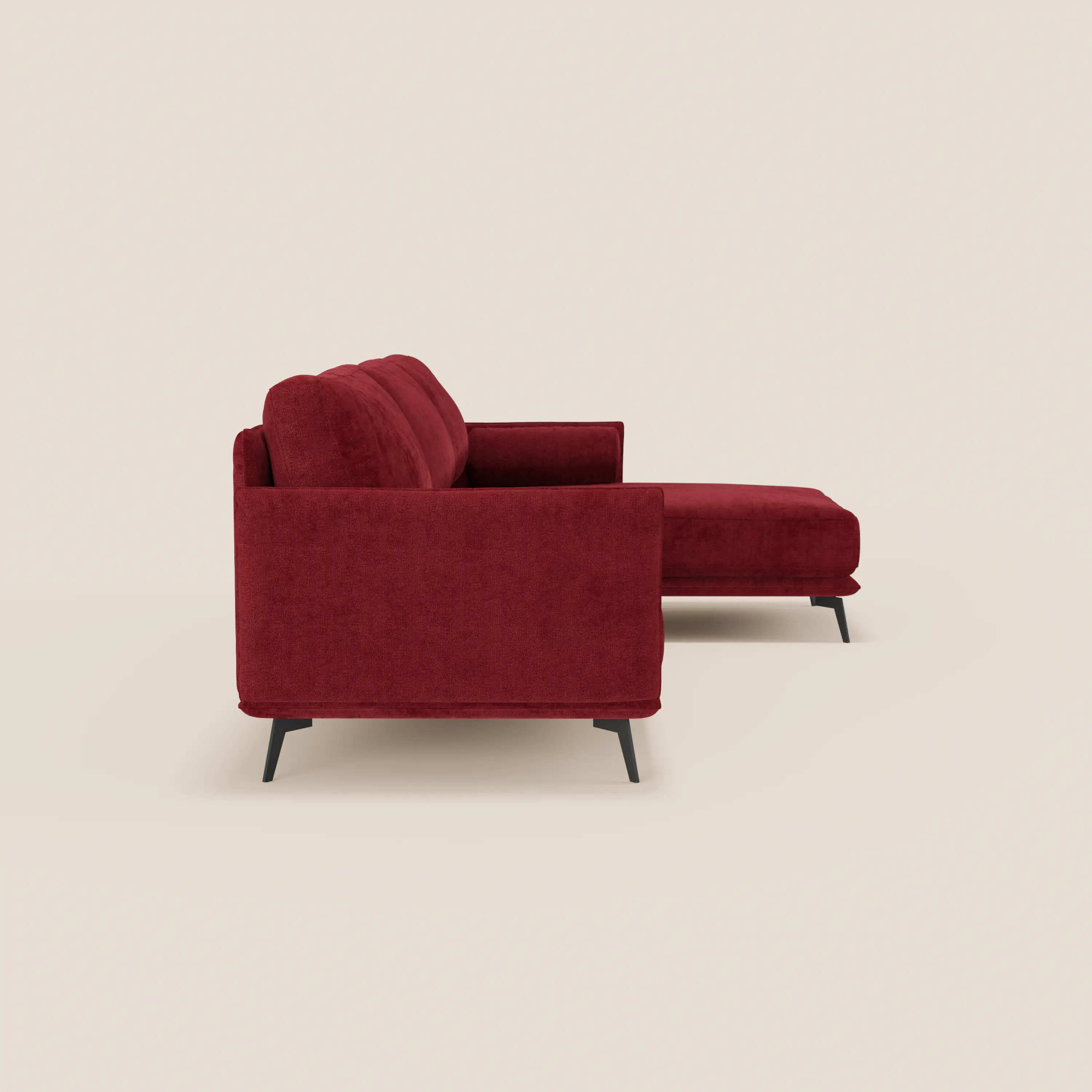 Basalto canapé d'angle moderne avec méridienne et base en métal - dossiers en plumes et tissu détachable T31 - Image 127