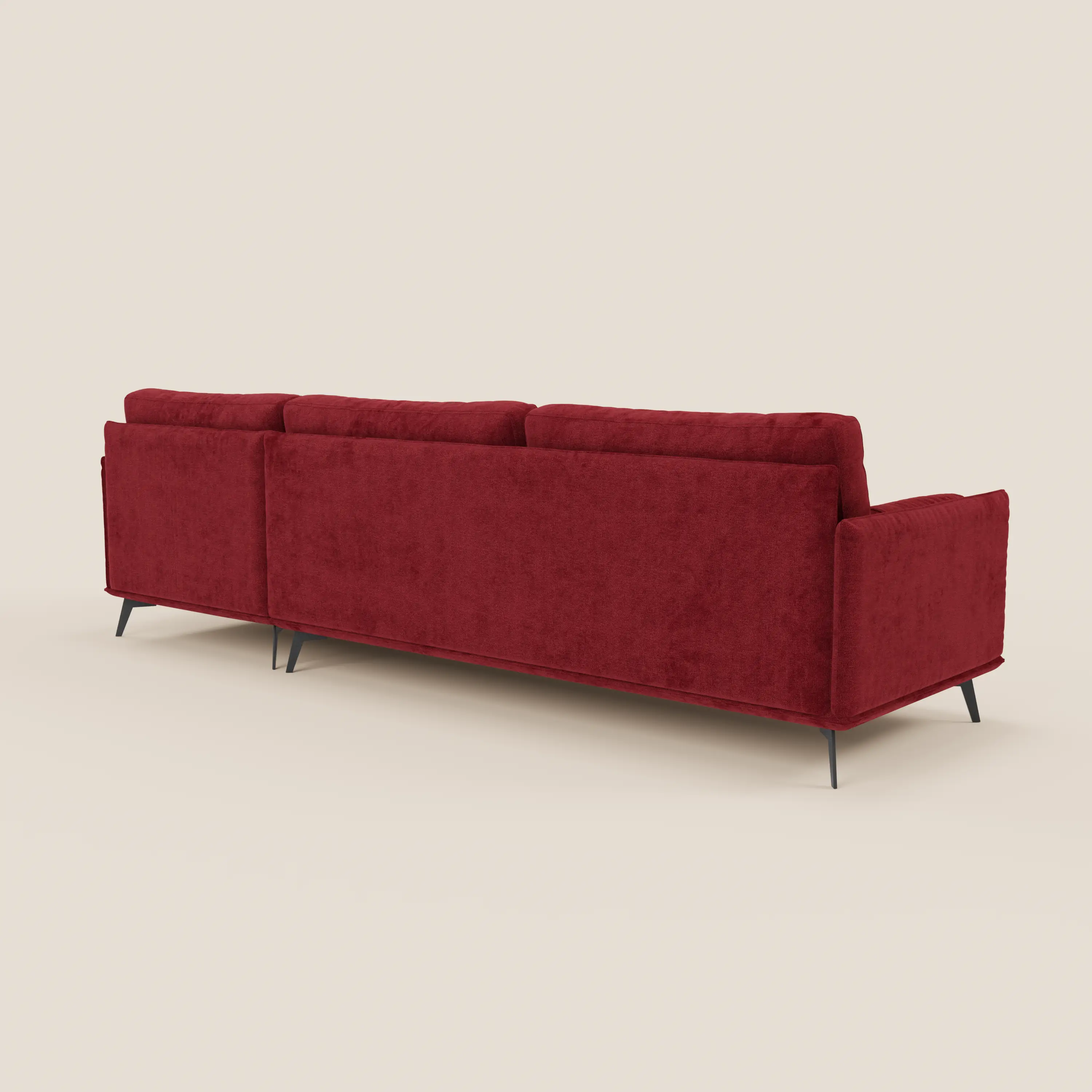 Basalto canapé d'angle moderne avec méridienne et base en métal - dossiers en plumes et tissu détachable T31 - Image 129
