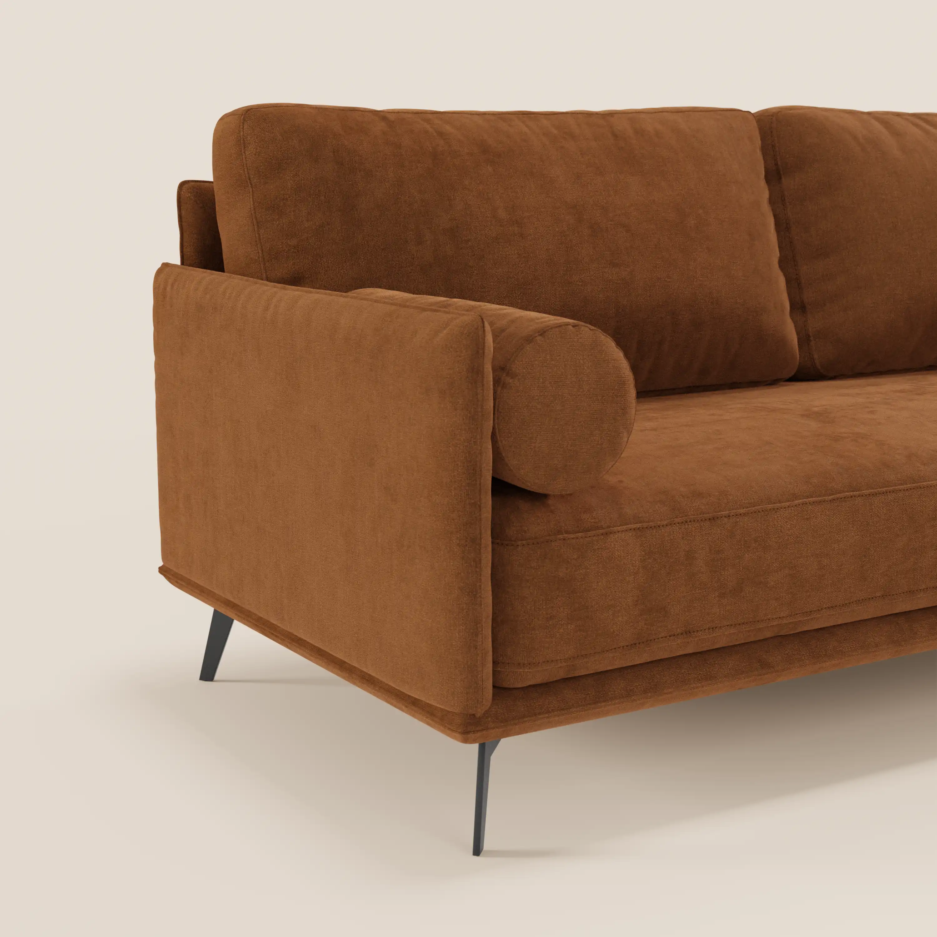 Basalto canapé d'angle moderne avec méridienne et base en métal - dossiers en plumes et tissu détachable T31 - Image 136
