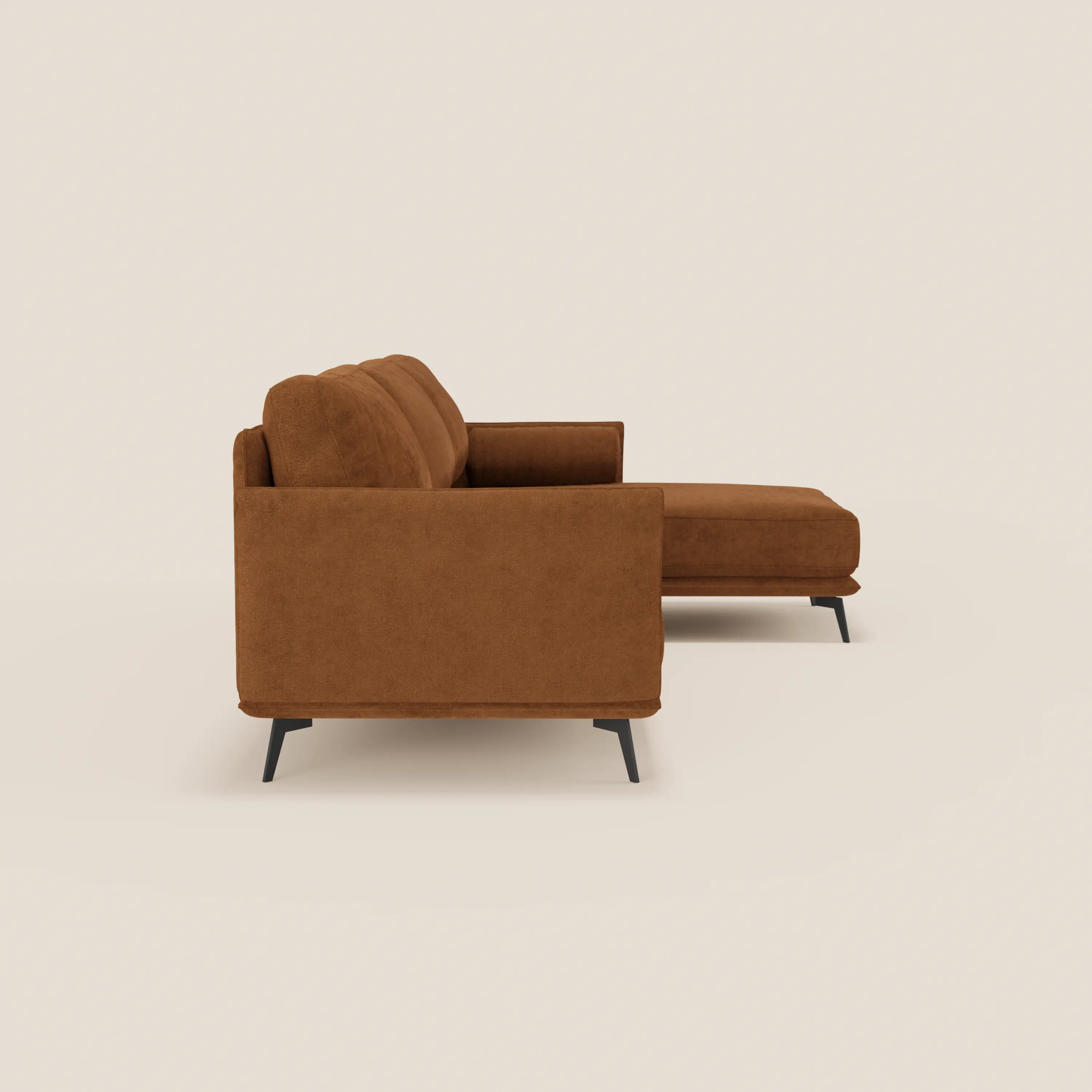 Basalto canapé d'angle moderne avec méridienne et base en métal - dossiers en plumes et tissu détachable T31 - Image 138