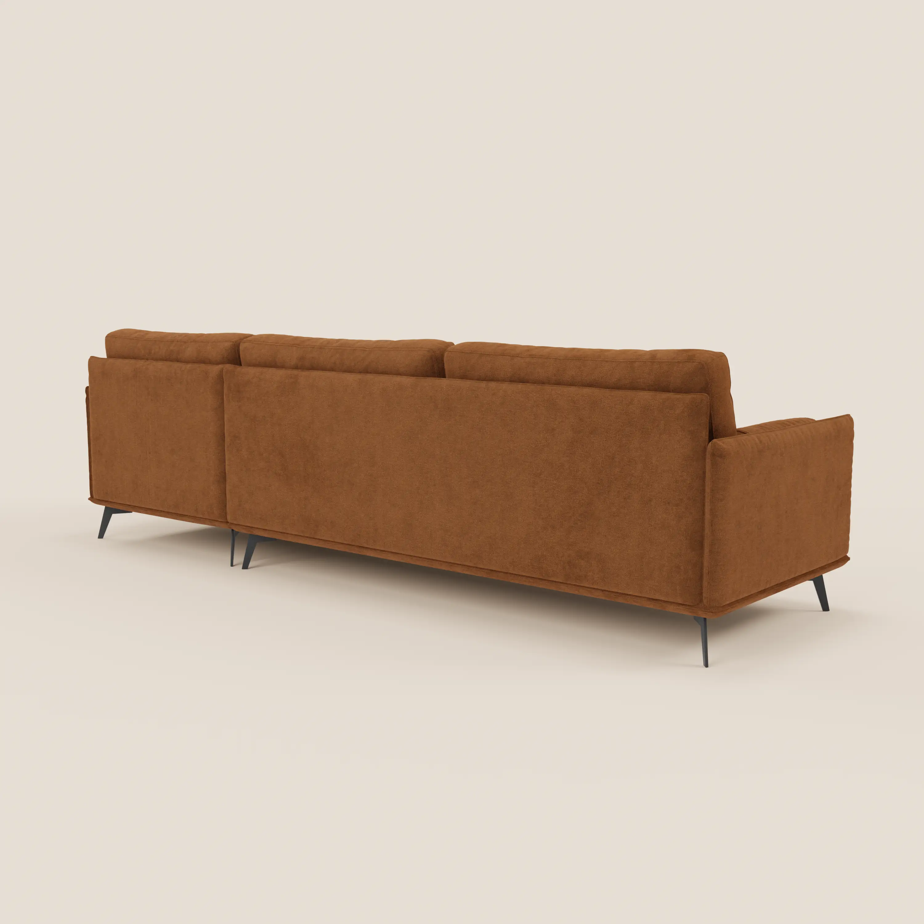 Basalto canapé d'angle moderne avec méridienne et base en métal - dossiers en plumes et tissu détachable T31 - Image 140