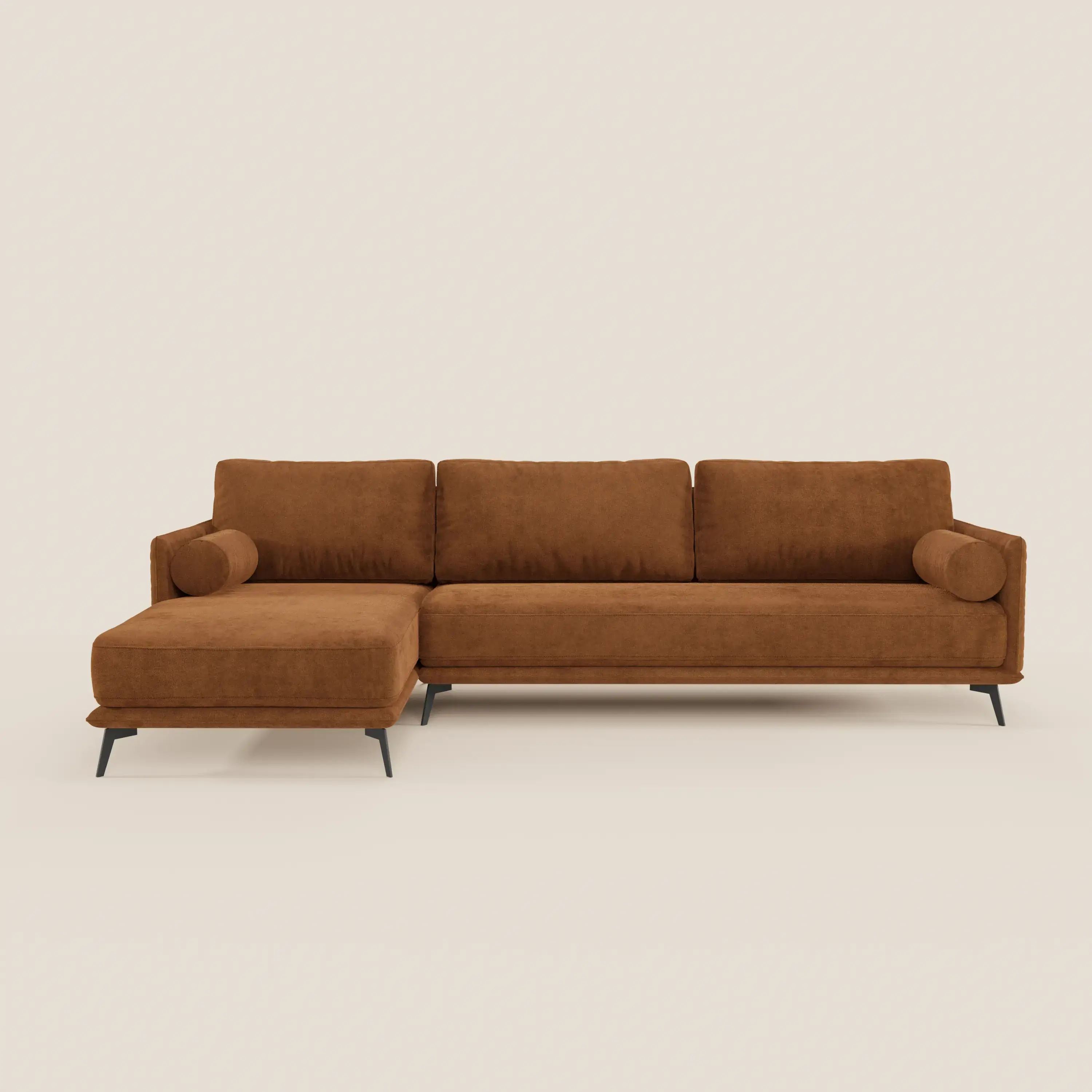 Basalto canapé d'angle moderne avec méridienne et base en métal - dossiers en plumes et tissu détachable T31 - Image 142