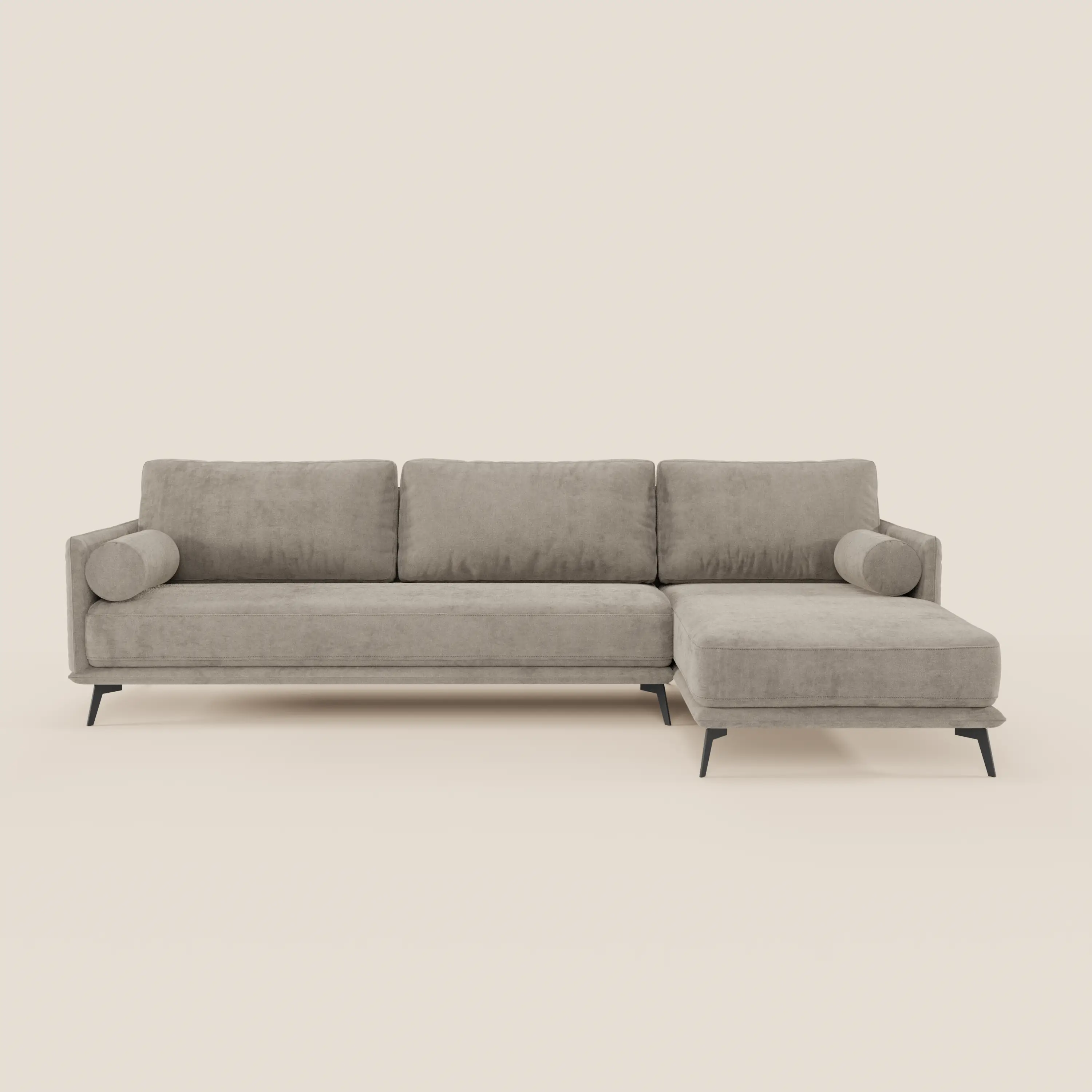 Basalto canapé d'angle moderne avec méridienne et base en métal - dossiers en plumes et tissu détachable T31 - Image 145
