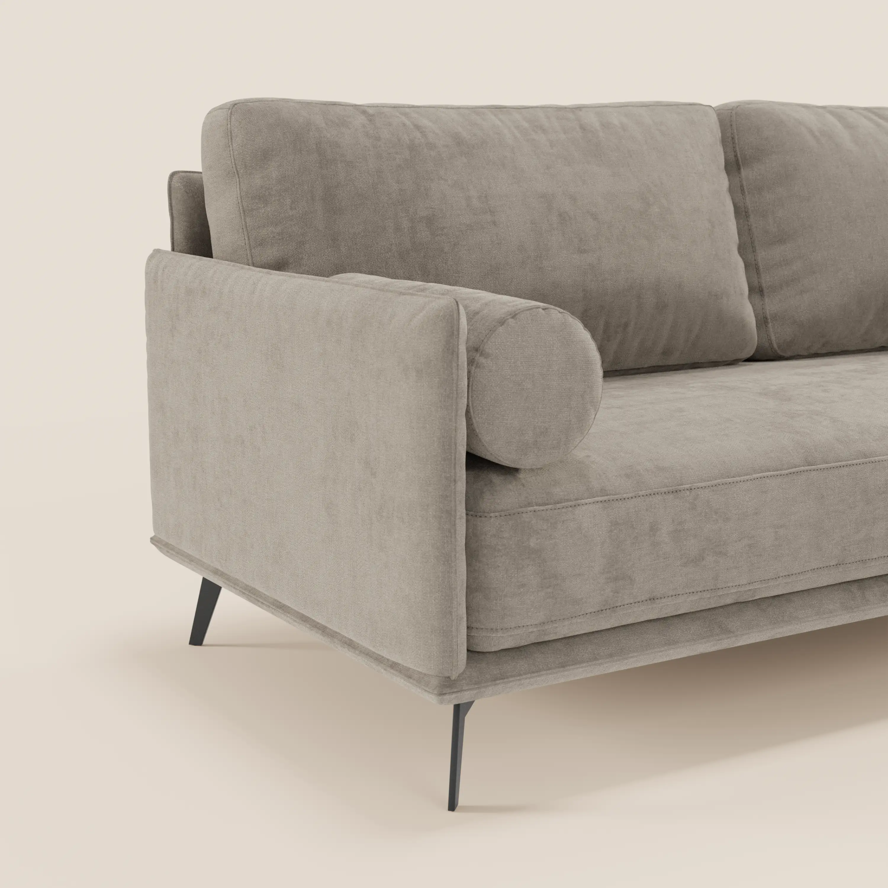 Basalto canapé d'angle moderne avec méridienne et base en métal - dossiers en plumes et tissu détachable T31 - Image 147