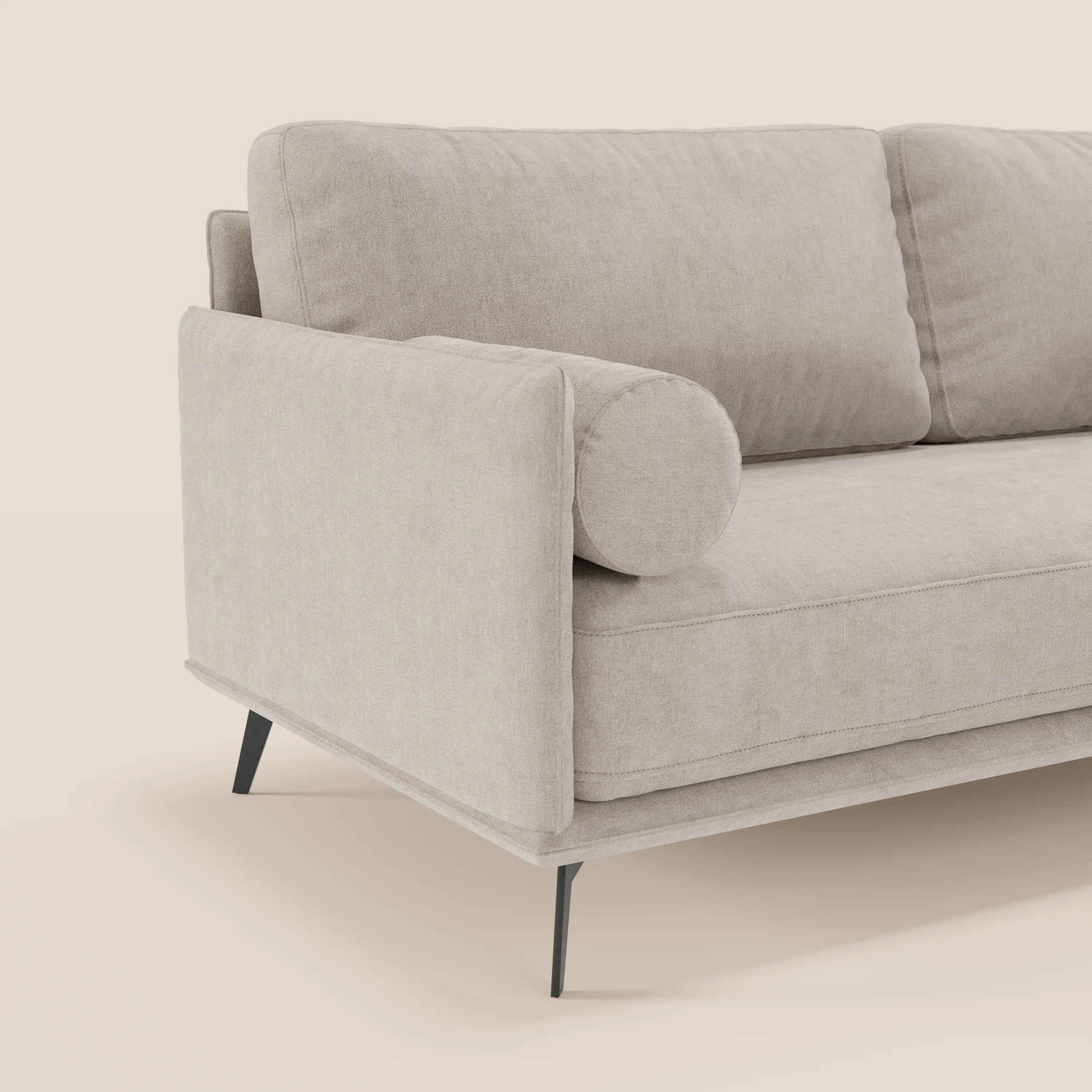 Basalto canapé d'angle moderne avec méridienne et base en métal - dossiers en plumes et tissu détachable T31 - Image 15