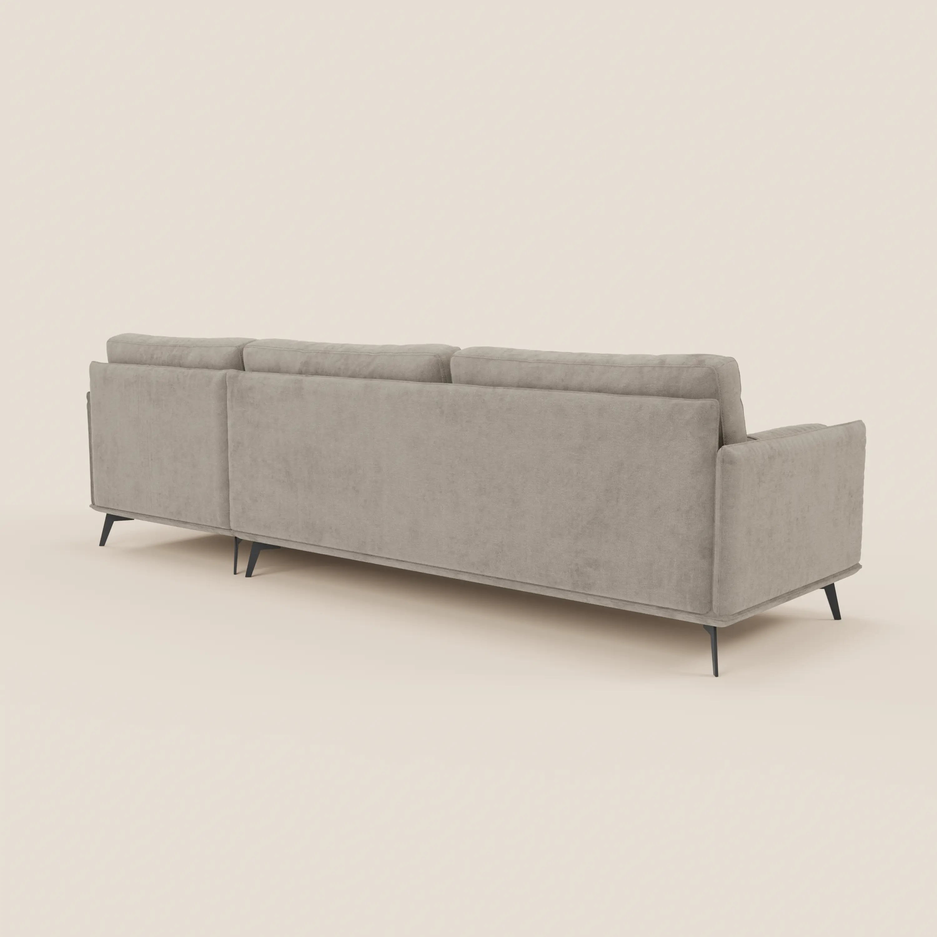 Basalto canapé d'angle moderne avec méridienne et base en métal - dossiers en plumes et tissu détachable T31 - Image 151